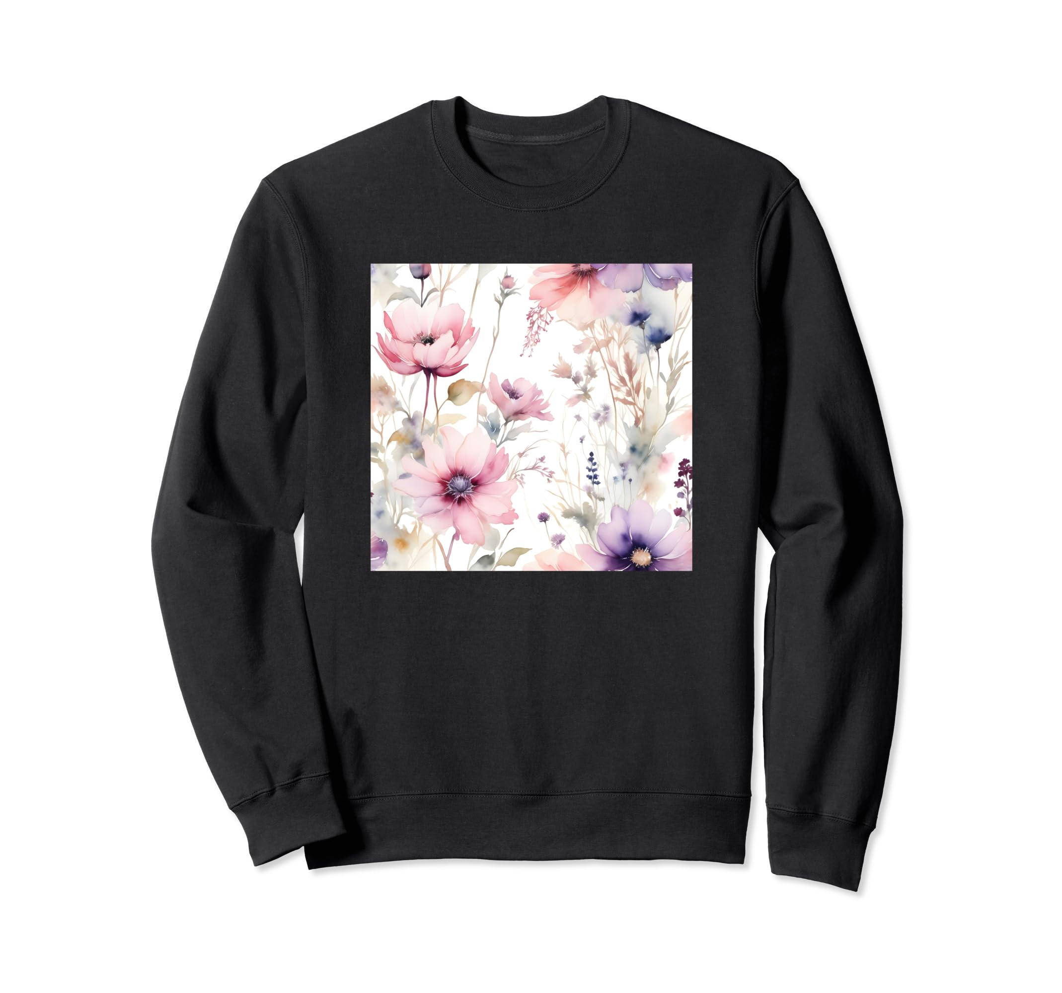 Watercolor Flowers Pattern Sweatshirt - Streetwear Style Unisex - T-Shirt, Sweatshirt, Hoodie