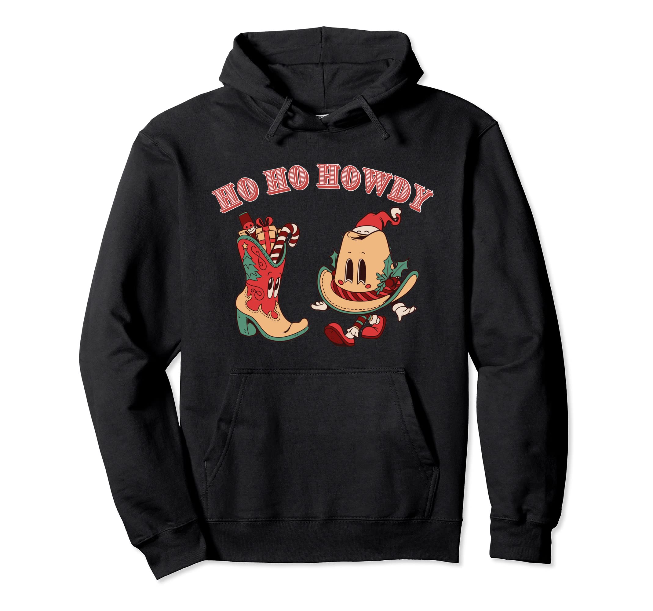 Western Aesthetic Howdy Cowboy Hat Hoodie - Minimalist Print Men Women - T-Shirt, Sweatshirt, Hoodie