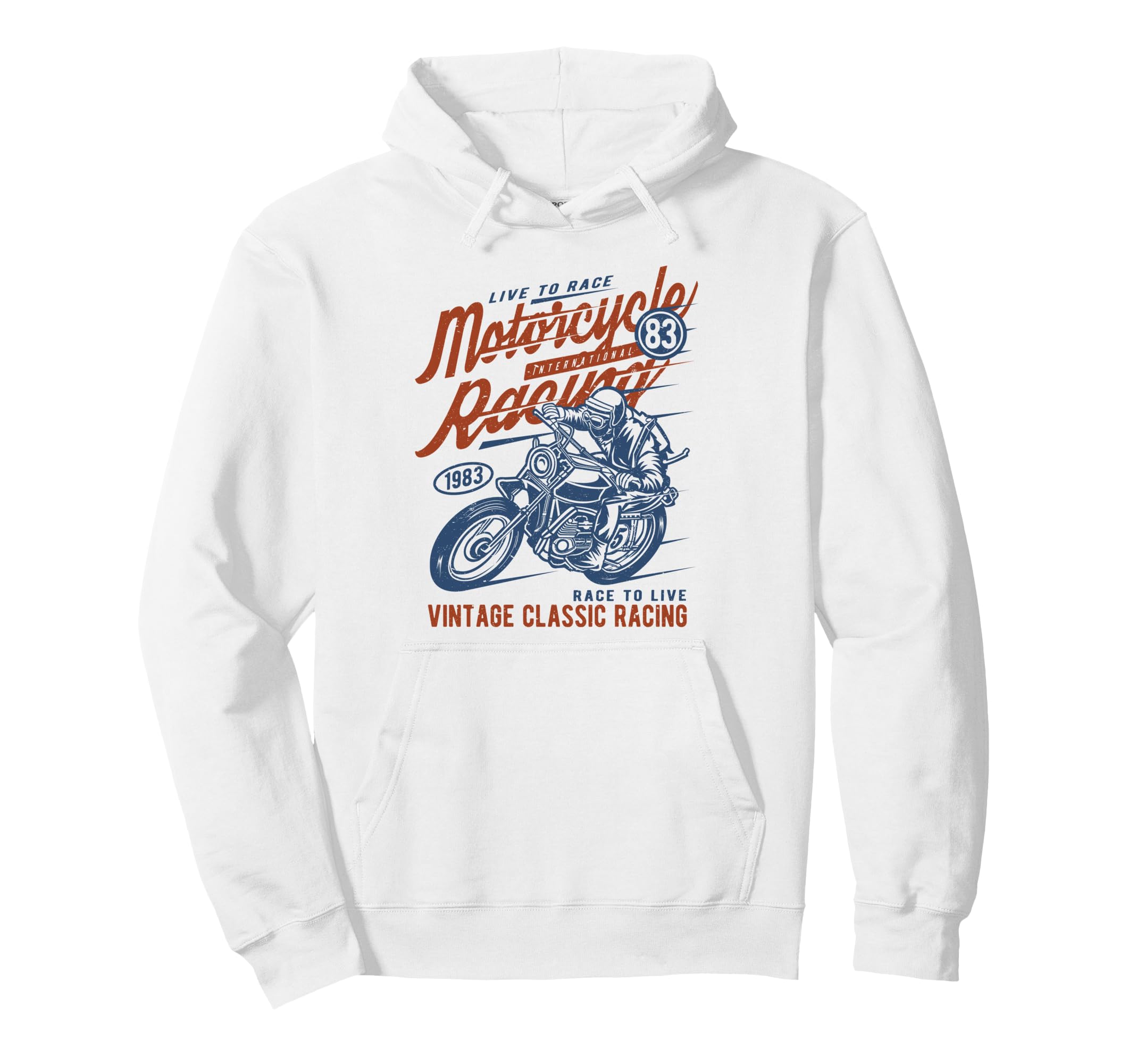 Motorcycle Racing Distressed Hoodie - Minimalist Print for Adults - T-Shirt, Sweatshirt, Hoodie