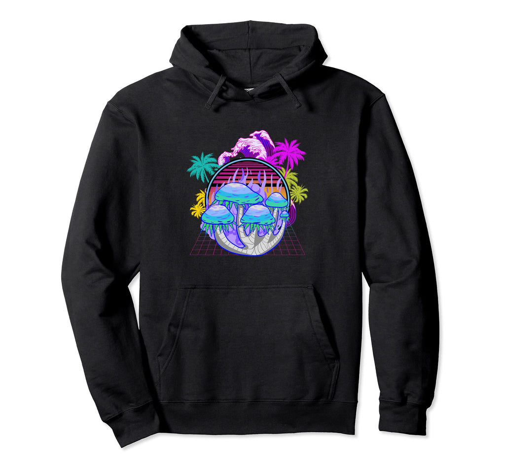 Vaporwave Aesthetic Mushroom Wave Hoodie - Aesthetic Graphic Men Women - T-Shirt, Sweatshirt, Hoodie