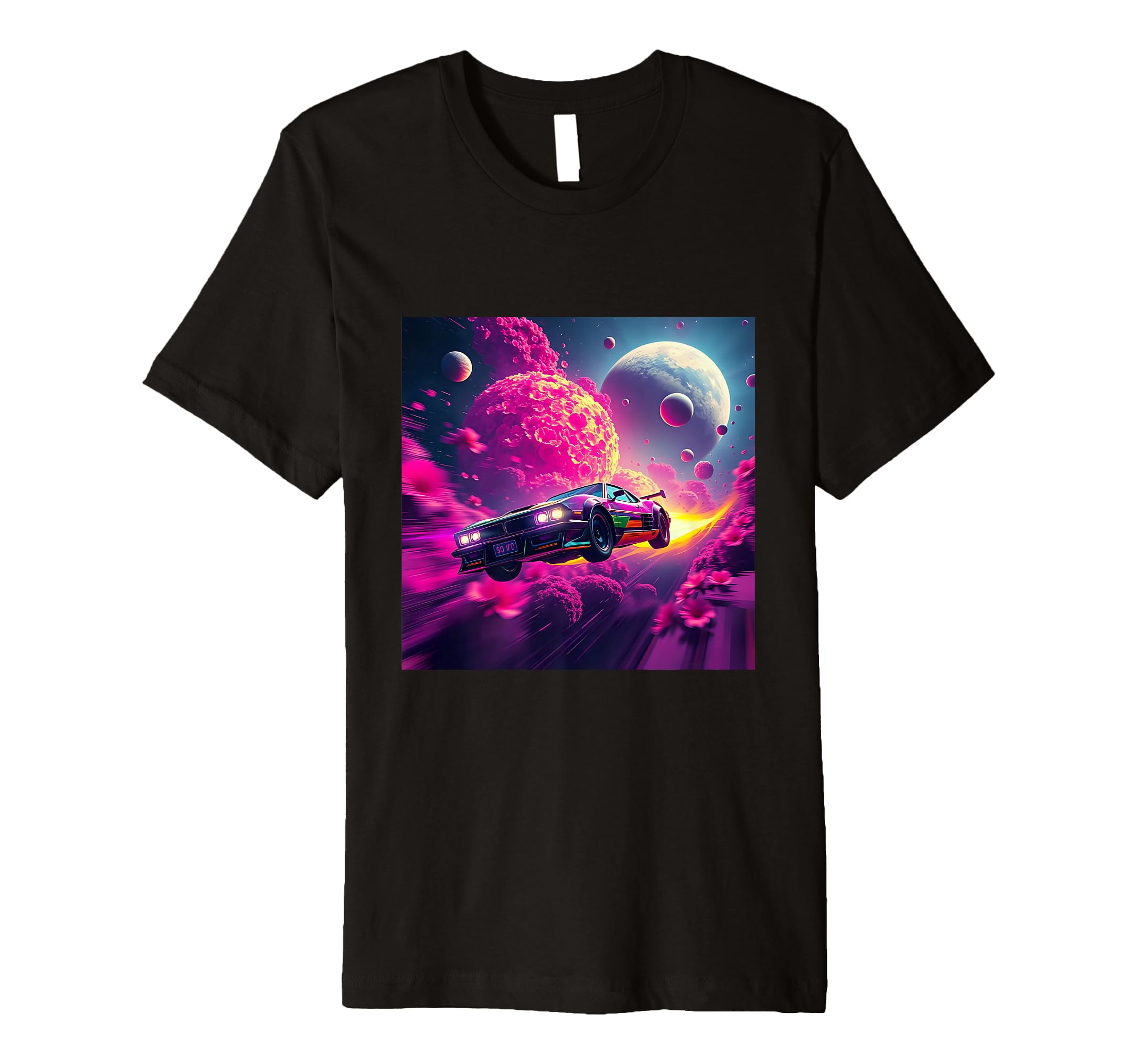 Futuristic Space Car 80S Synthwave Vibes T-Shirt - Novelty Apparel Unisex - T-Shirt, Sweatshirt, Hoodie