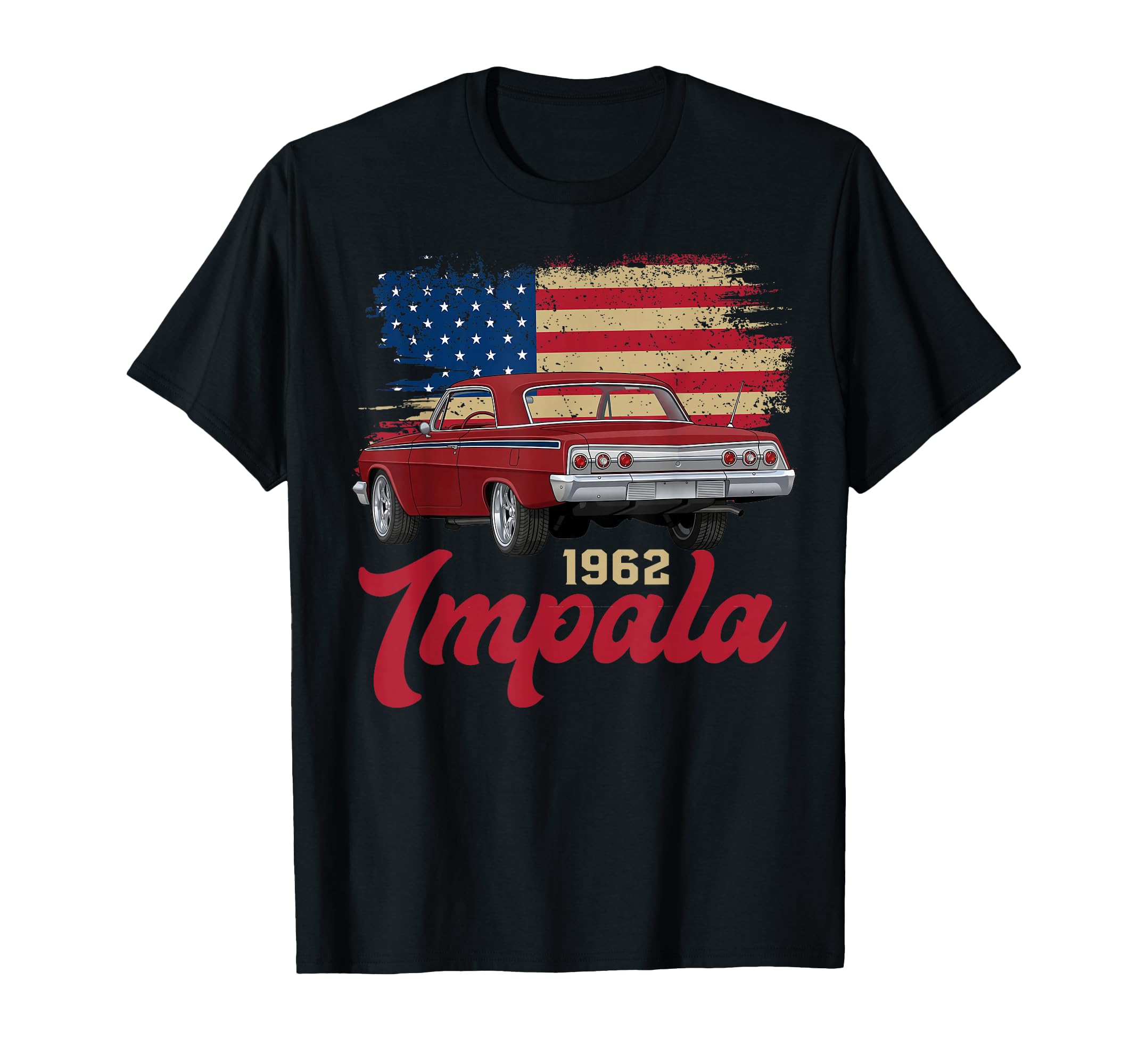 1962 62 Impala Old School Muscle Car T-Shirt - Novelty Apparel for Adults - T-Shirt, Sweatshirt, Hoodie