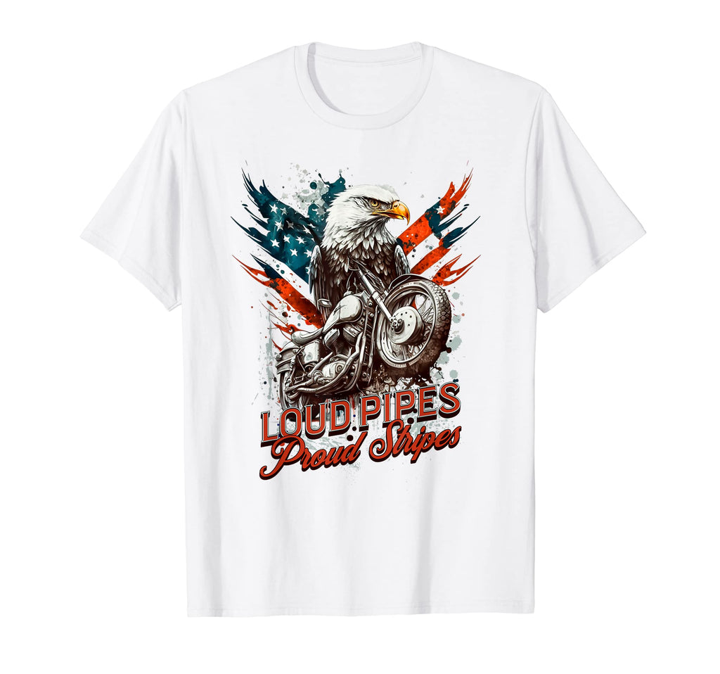 Patriotic Old Biker American Us Flag T-Shirt - Graphic Print for Adults - T-Shirt, Sweatshirt, Hoodie
