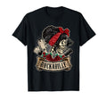 Rockabilly Skull Pin Up Hairstylist T-Shirt - Minimalist Print Unisex - T-Shirt, Sweatshirt, Hoodie