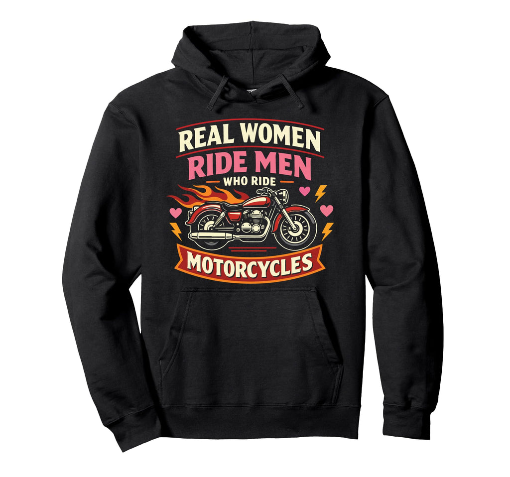Motorcycle Biker Female Real Hoodie - Fun Novelty Design for Adults - T-Shirt, Sweatshirt, Hoodie