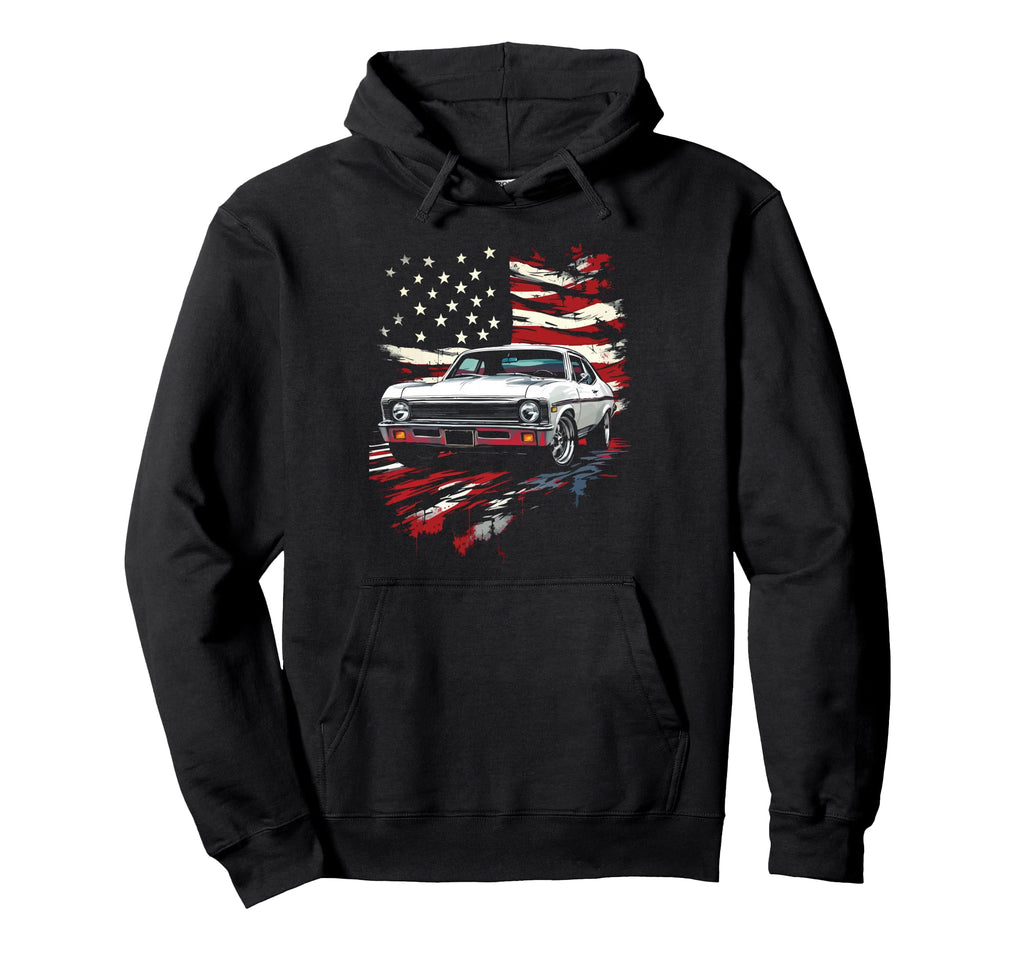 1969 69 Nova Muscle Car Front Hoodie - Casual Everyday Wear Men Women - T-Shirt, Sweatshirt, Hoodie