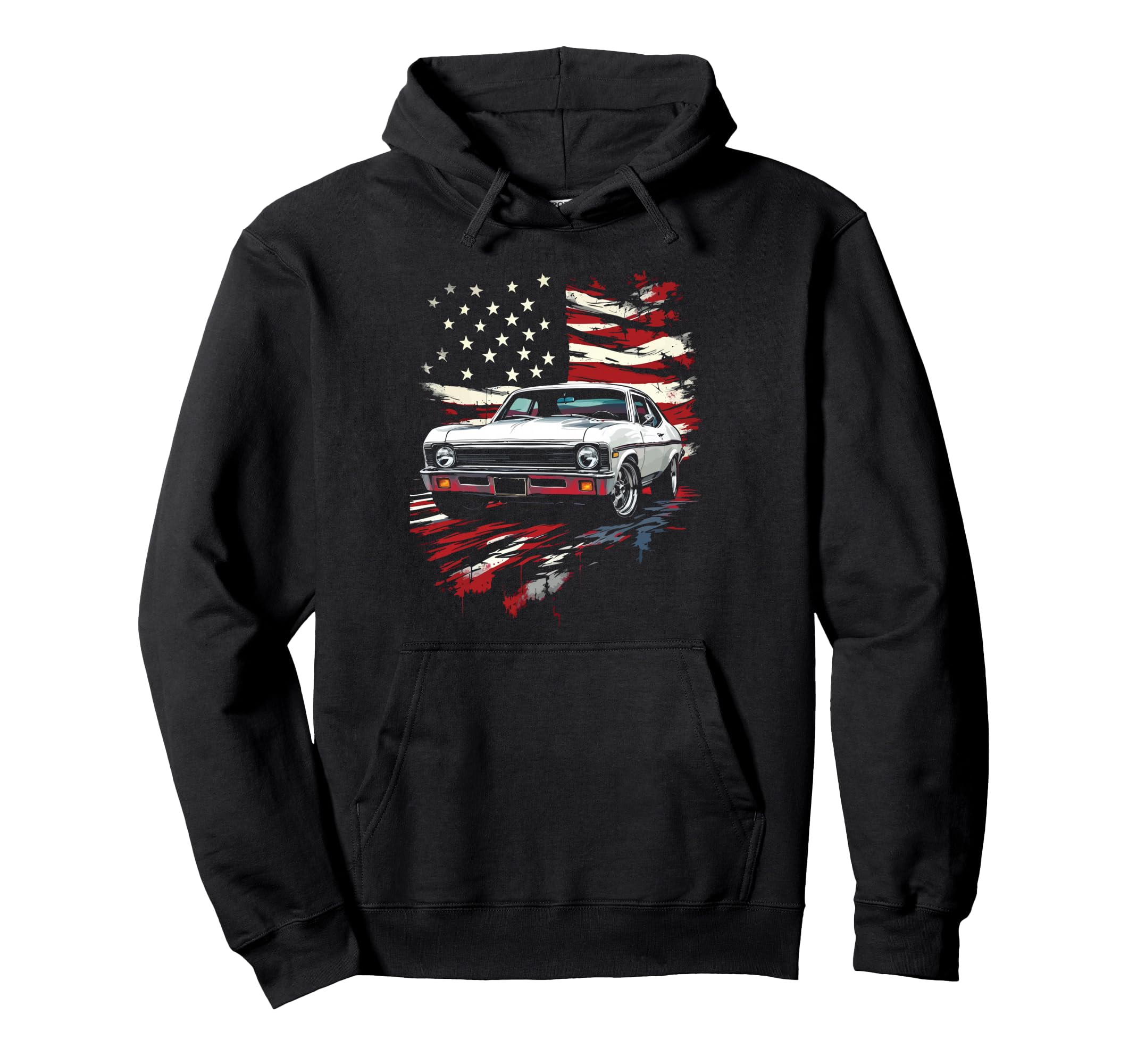 1969 69 Nova Muscle Car Front Hoodie - Casual Everyday Wear Men Women - T-Shirt, Sweatshirt, Hoodie