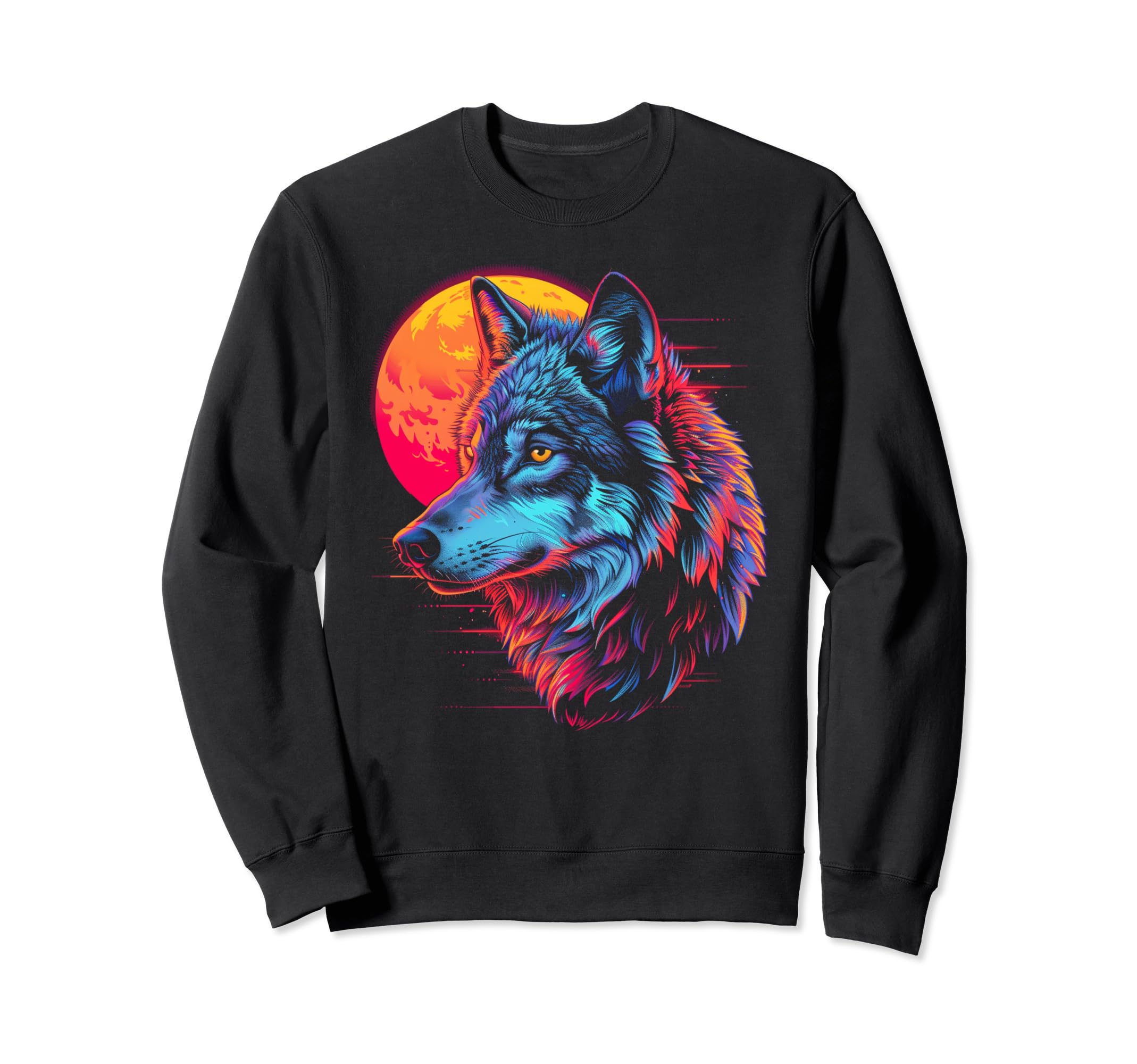 Wolf Vaporwave Aesthetic Synthwave Sweatshirt - Novelty Apparel for Adults - T-Shirt, Sweatshirt, Hoodie