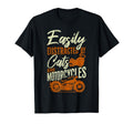 Motorcycle Biker Cat Easily T-Shirt - Minimalist Print Men Women - T-Shirt, Sweatshirt, Hoodie