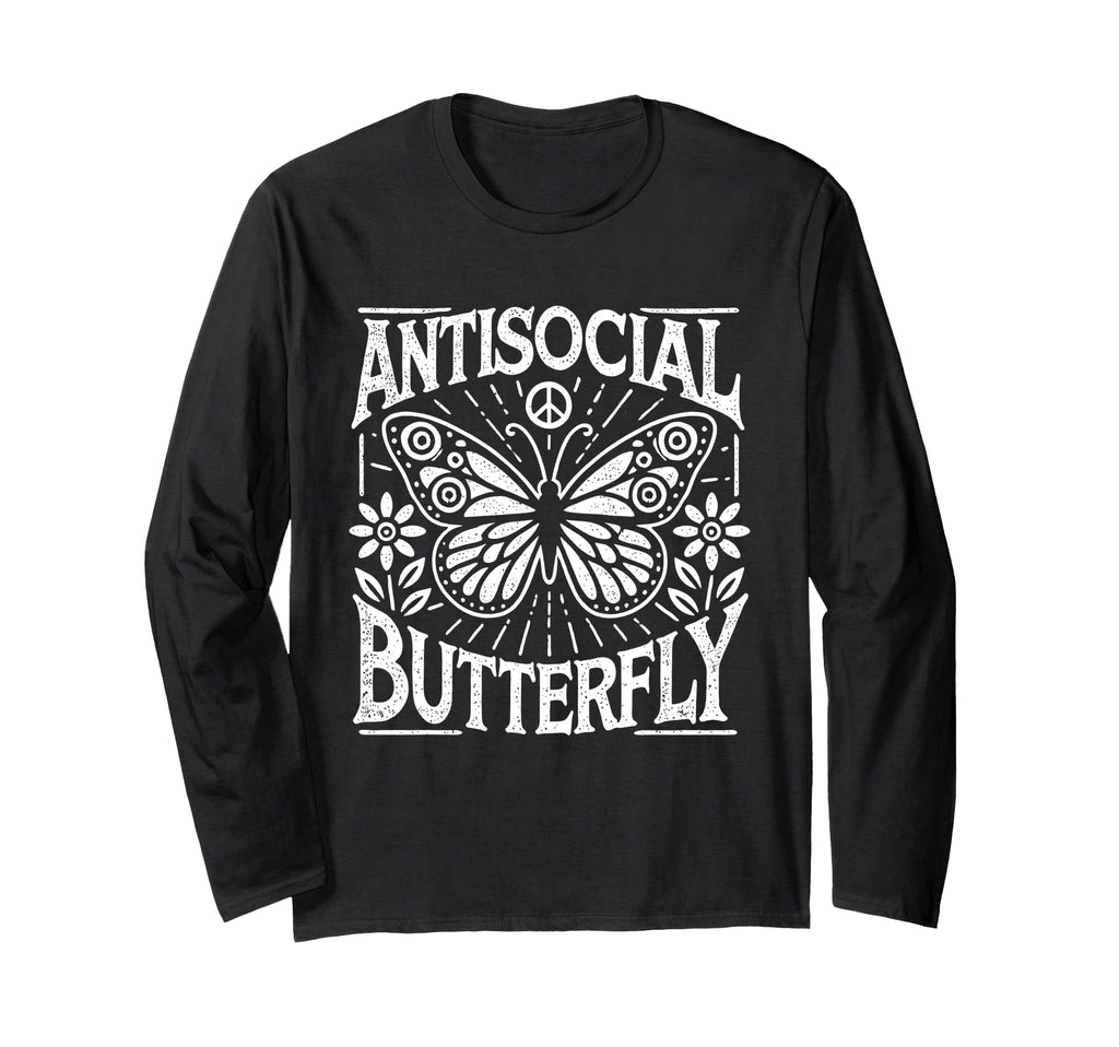 Antisocial Butterfly T-Shirt - Unique Graphic Unisex - T-Shirt, Sweatshirt, Hoodie