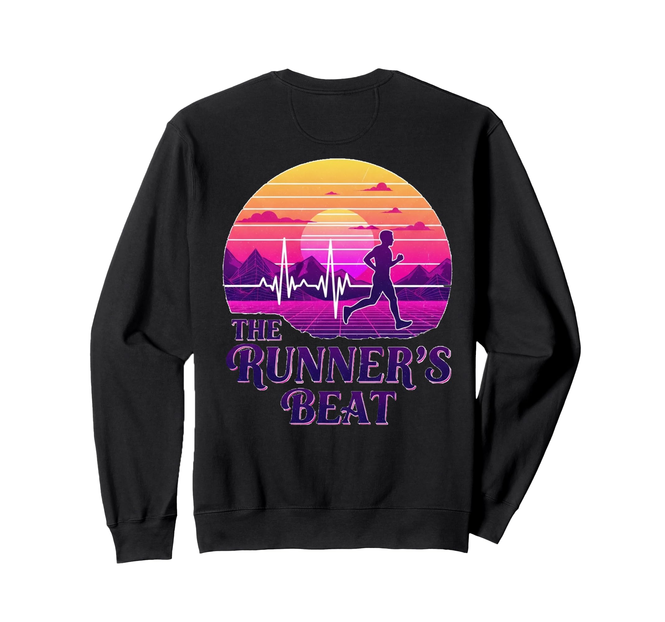 80S Synthwave Aesthetic Heartbeat Sweatshirt - Custom Art Print Men Women - T-Shirt, Sweatshirt, Hoodie