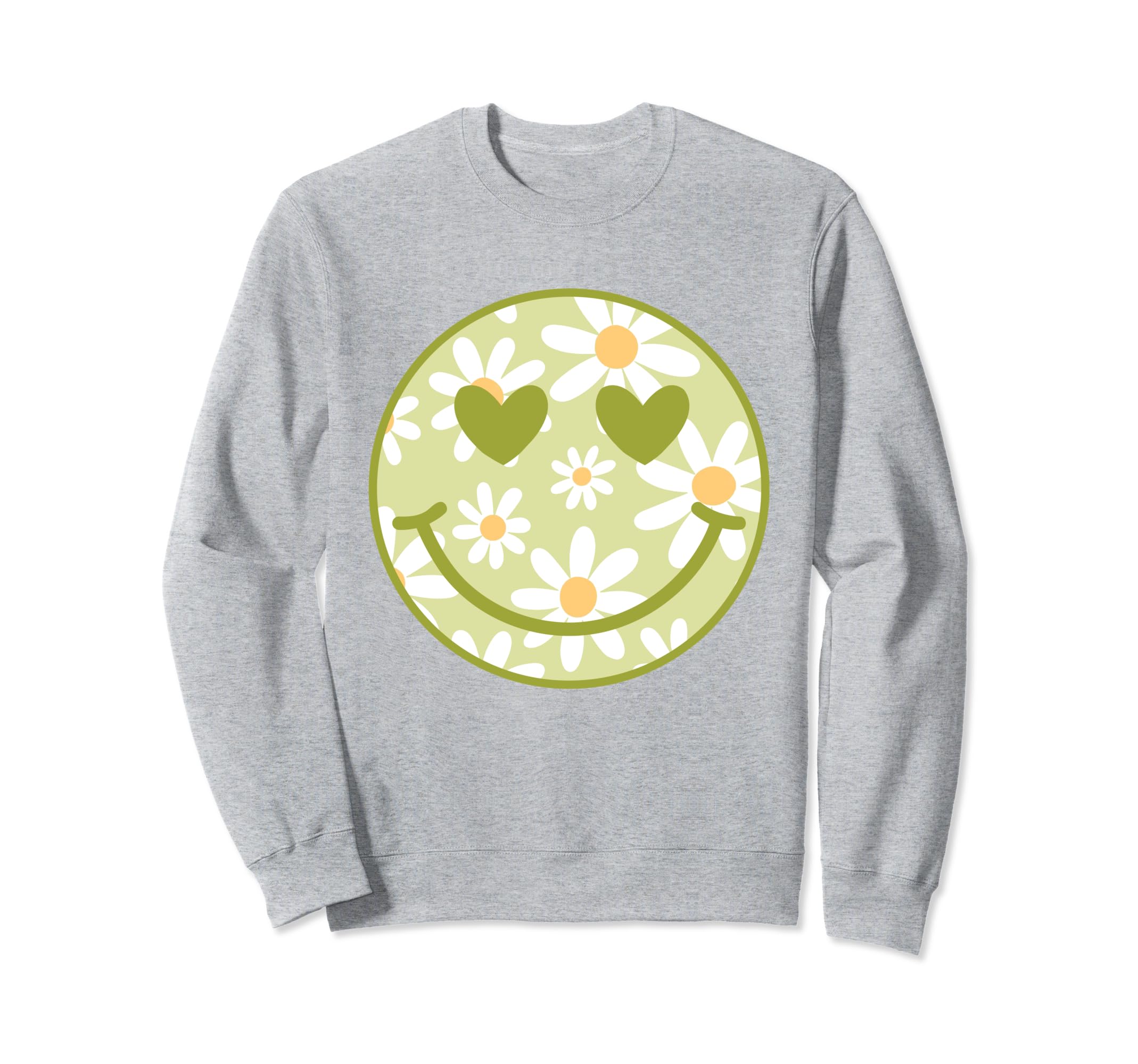 Green Happy Face Checkered Pattern Smile Sweatshirt - Graphic Print Unisex - T-Shirt, Sweatshirt, Hoodie
