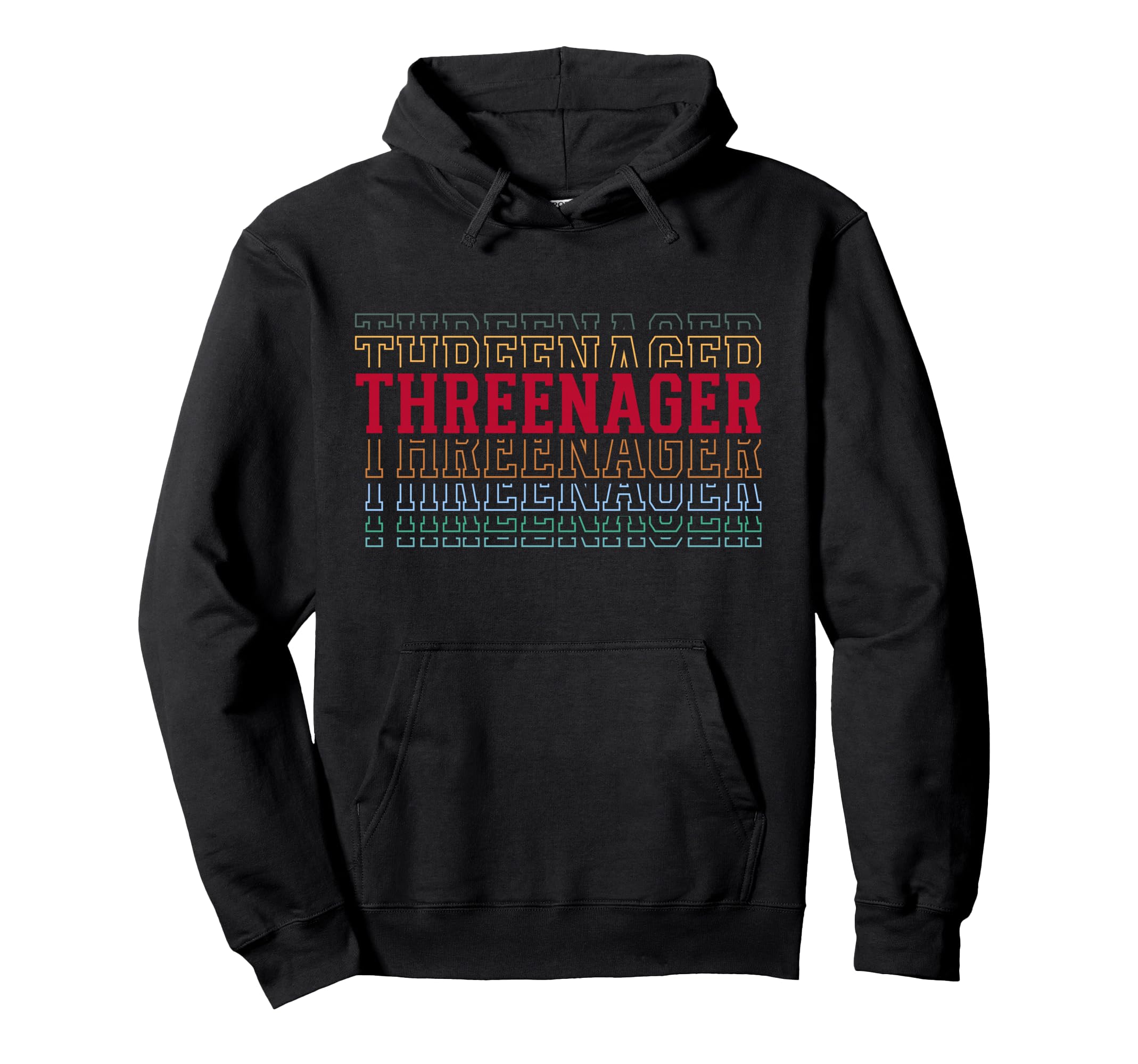 Threenager 3Rd Birthday Layered Text Hoodie - Aesthetic Graphic Men Women - T-Shirt, Sweatshirt, Hoodie