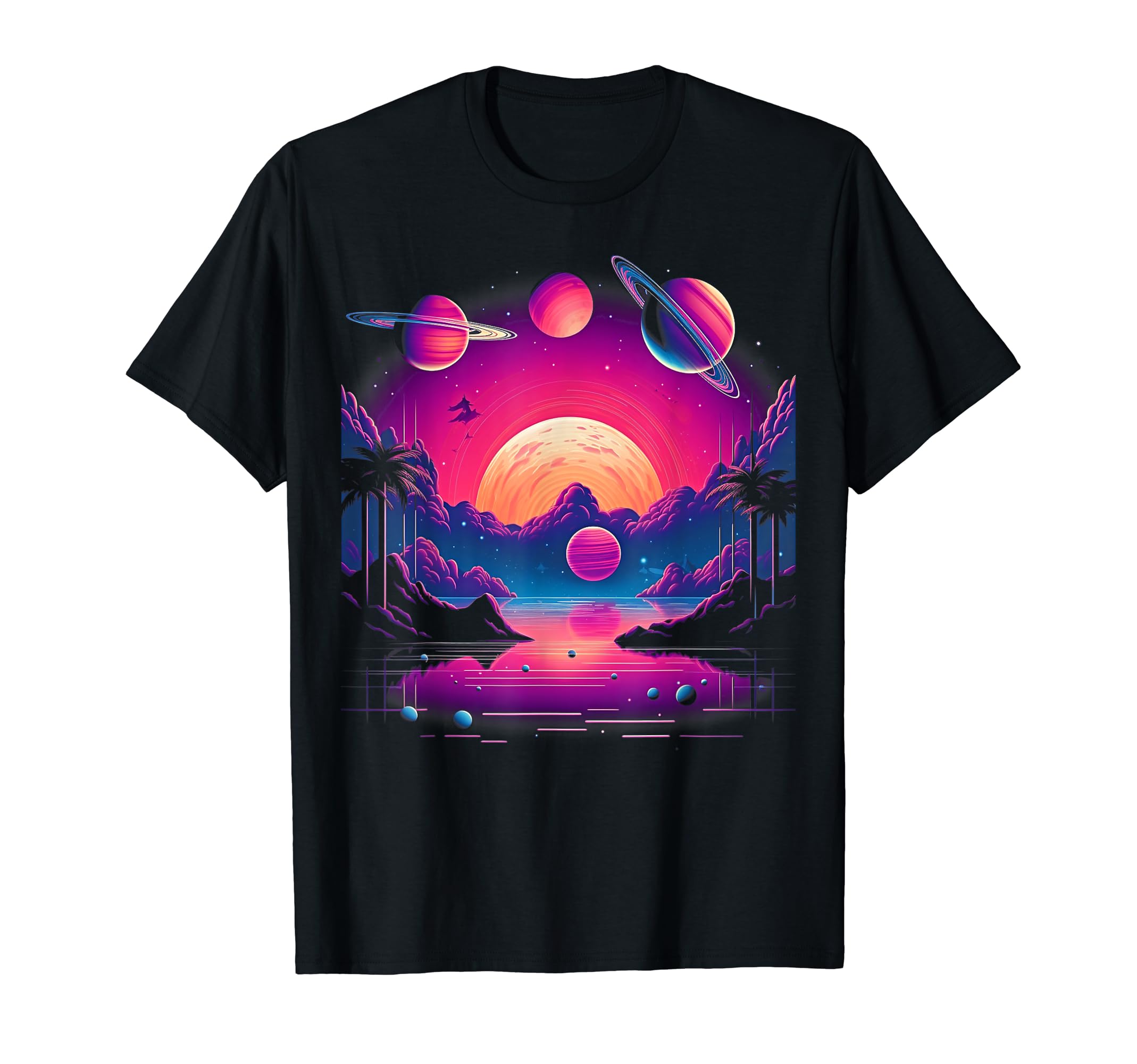 Vaporwave Solar System 80S Synthwave T-Shirt - Trendy Graphic Men Women - T-Shirt, Sweatshirt, Hoodie