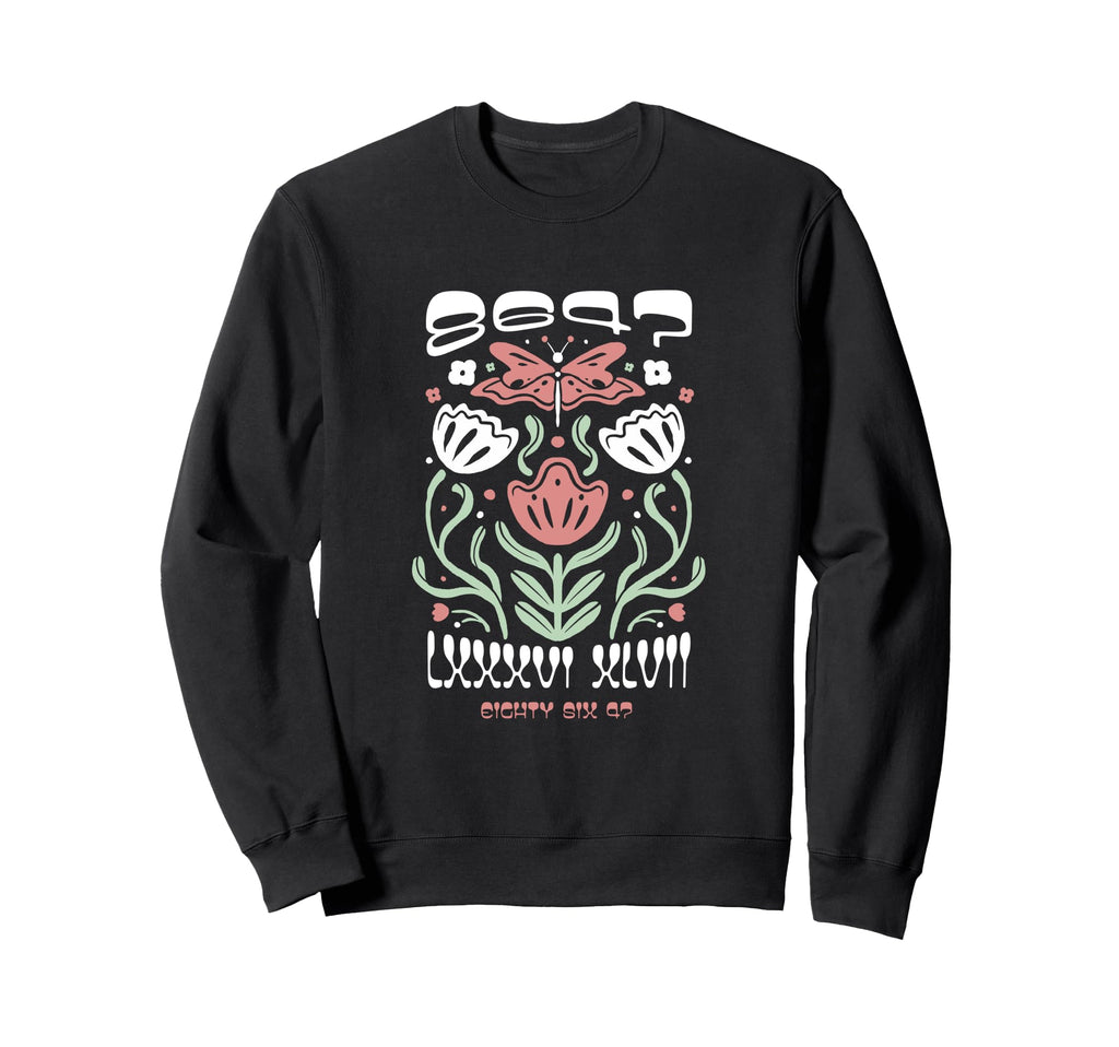 Funny 8647 Subtle Floral 86 47 Roman Sweatshirt - Novelty Apparel Unisex - T-Shirt, Sweatshirt, Hoodie