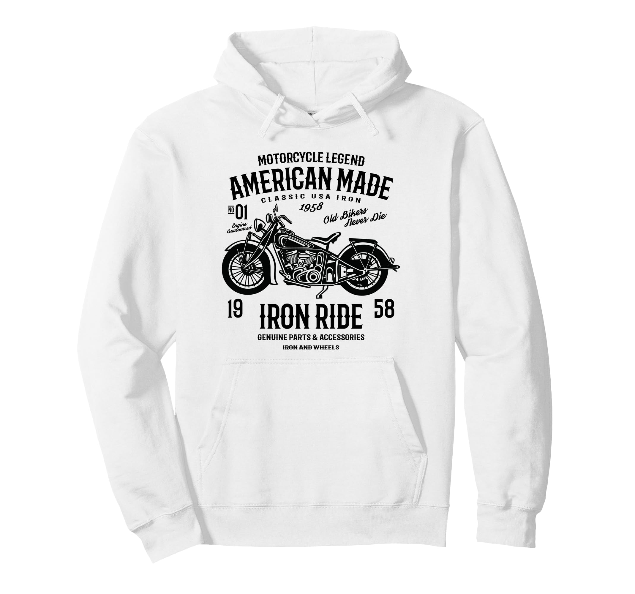 American Motorcycle Hoodie - Fun Novelty Design Unisex - T-Shirt, Sweatshirt, Hoodie