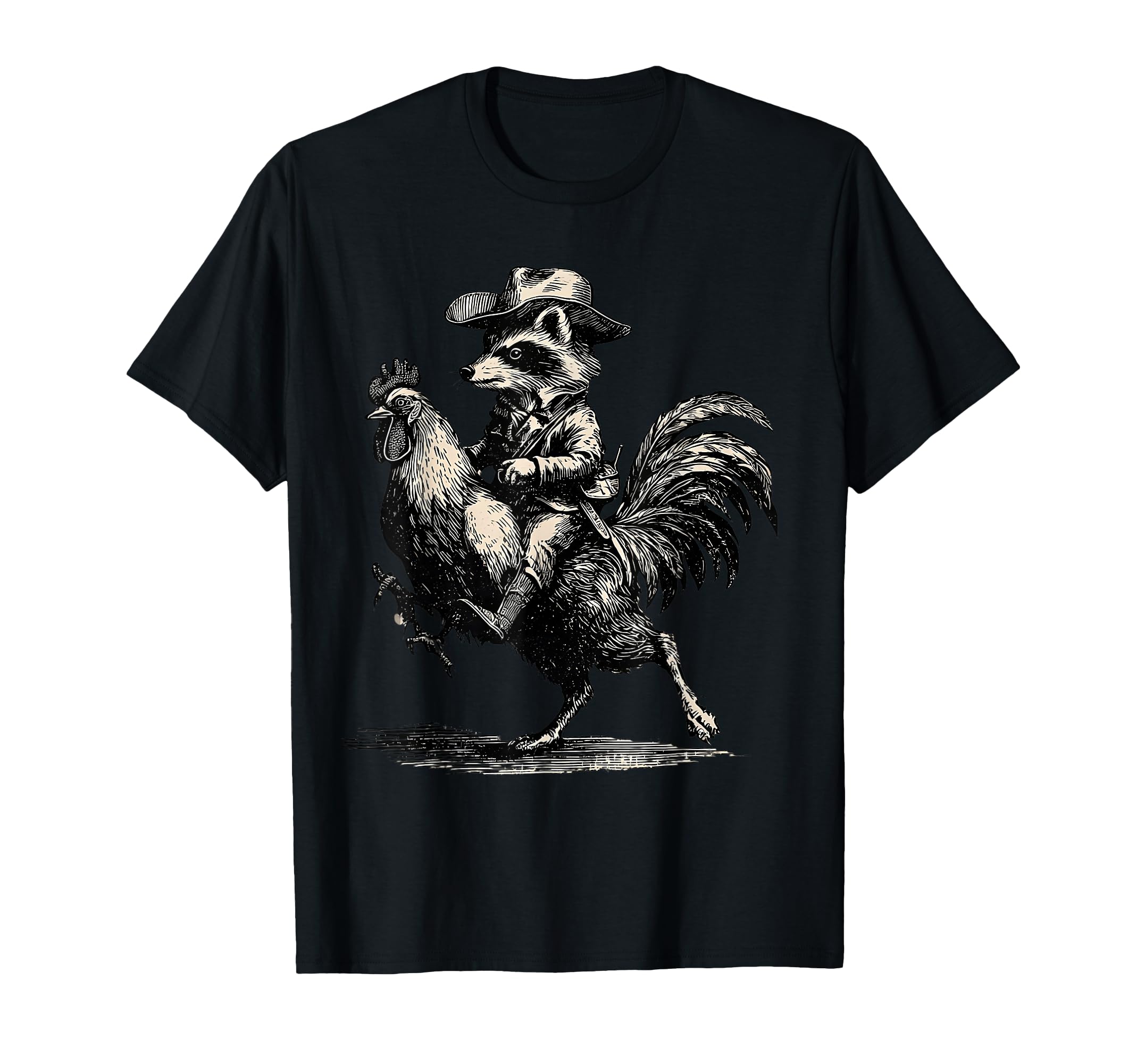 Country Cowboy Raccoon Trash T-Shirt - Casual Everyday Wear for Adults - T-Shirt, Sweatshirt, Hoodie