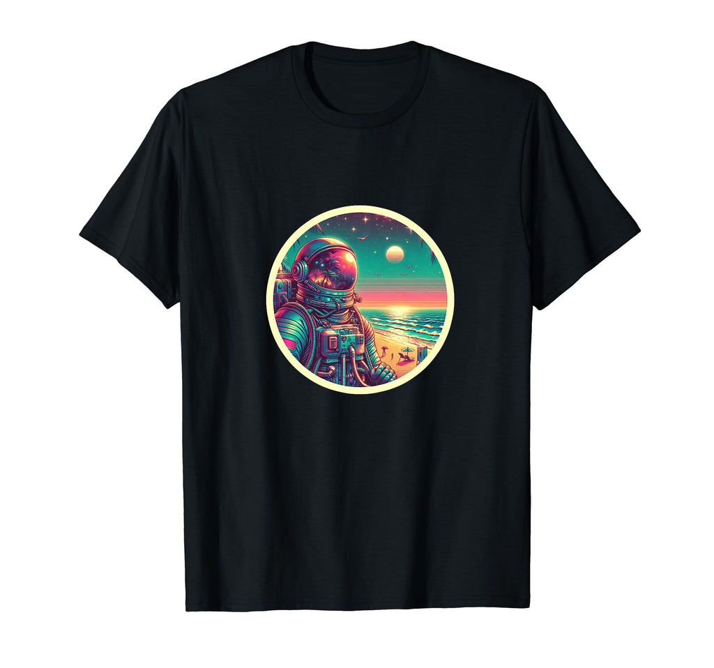 Synthwave Astronaut Beach 1980S T-Shirt - Streetwear Style for Adults - T-Shirt, Sweatshirt, Hoodie
