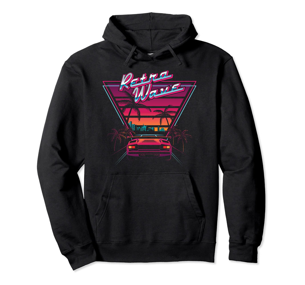 80S Retrowave Synthwave Love Wave Miami Hoodie - Aesthetic Graphic Unisex - T-Shirt, Sweatshirt, Hoodie