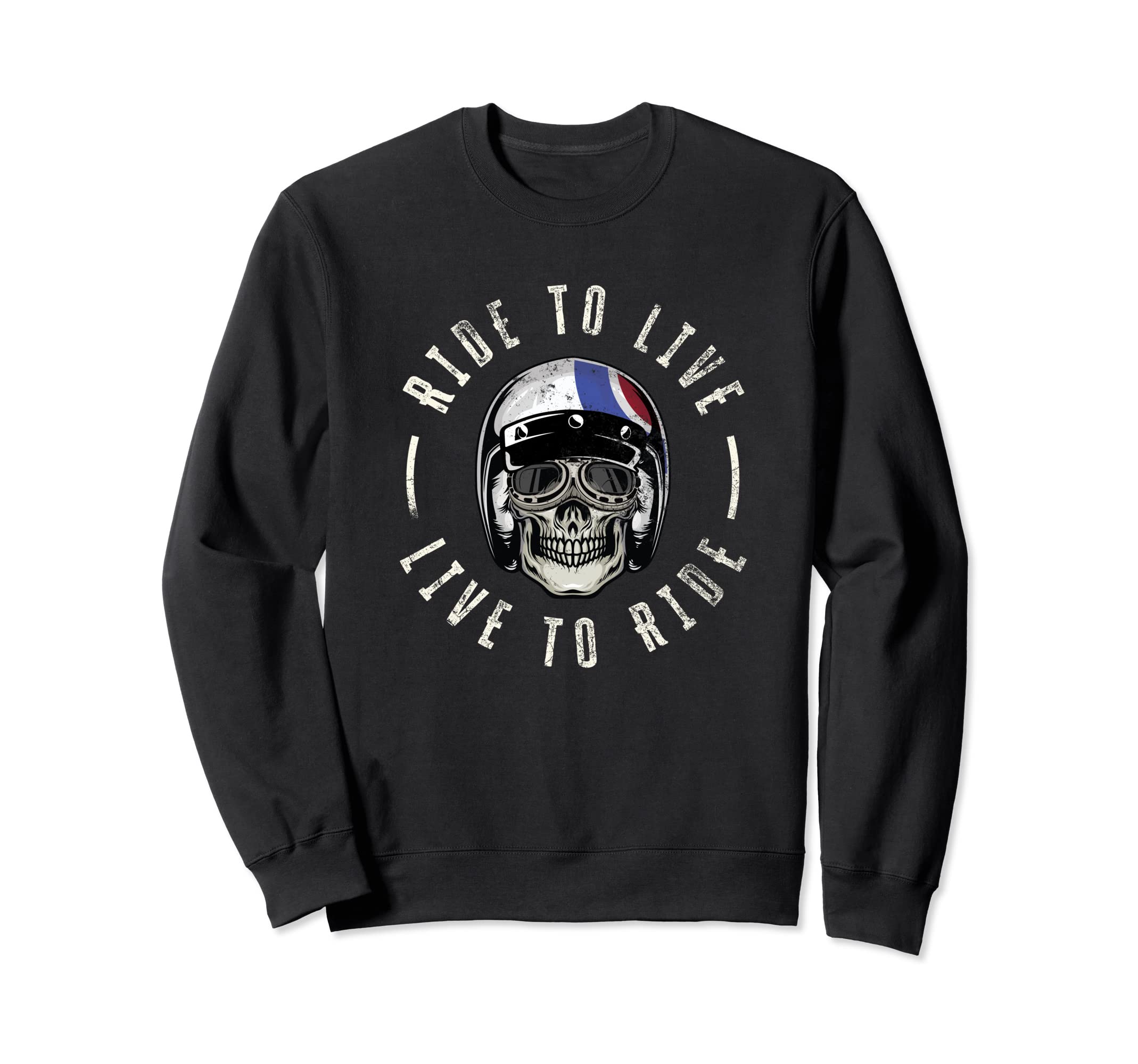 Ride To Live Live To Ride Motorcycle Sweatshirt - Graphic Print for Adults - T-Shirt, Sweatshirt, Hoodie