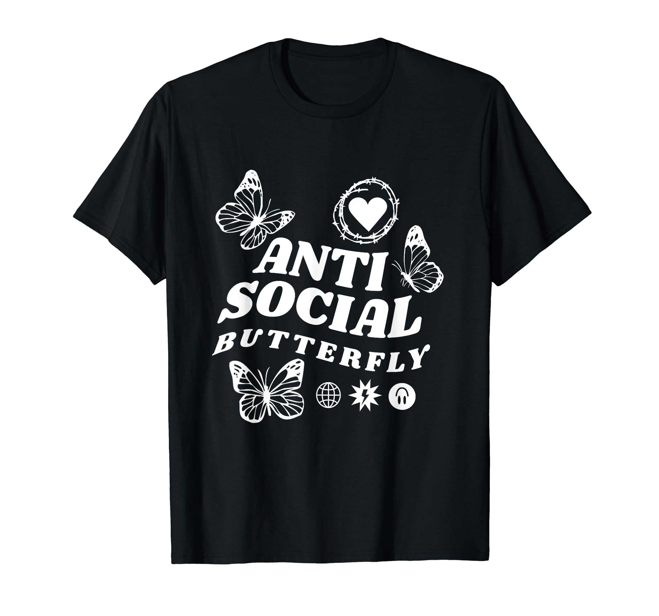 Im Anti Social Butterfly Insects Butterfly T-Shirt - Unique Graphic Unisex - T-Shirt, Sweatshirt, Hoodie