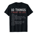 10 Things I Want My Life Cars More T-Shirt - Unique Graphic for Adults - T-Shirt, Sweatshirt, Hoodie