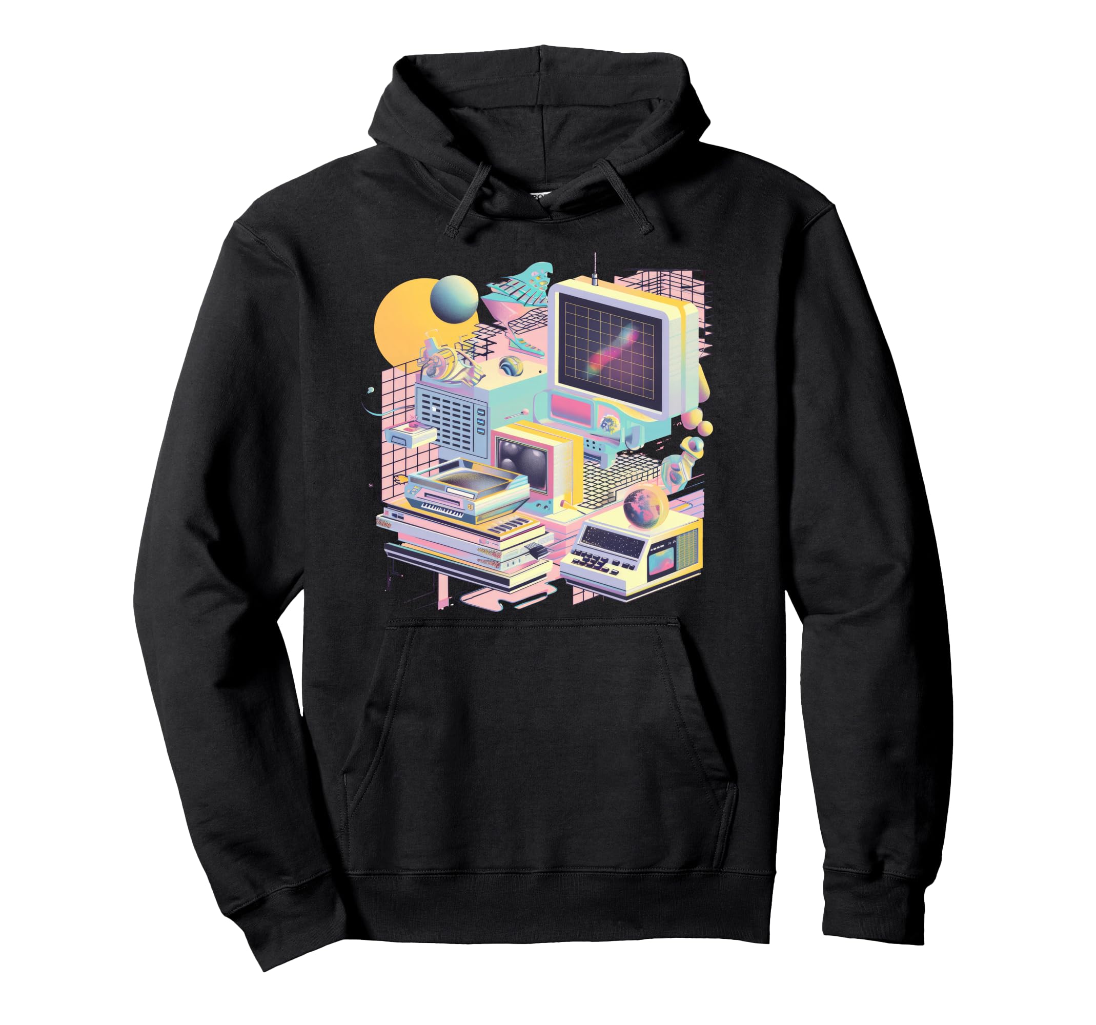 Futuristic Synthwave Aesthetic Hoodie - Streetwear Style Men Women - T-Shirt, Sweatshirt, Hoodie