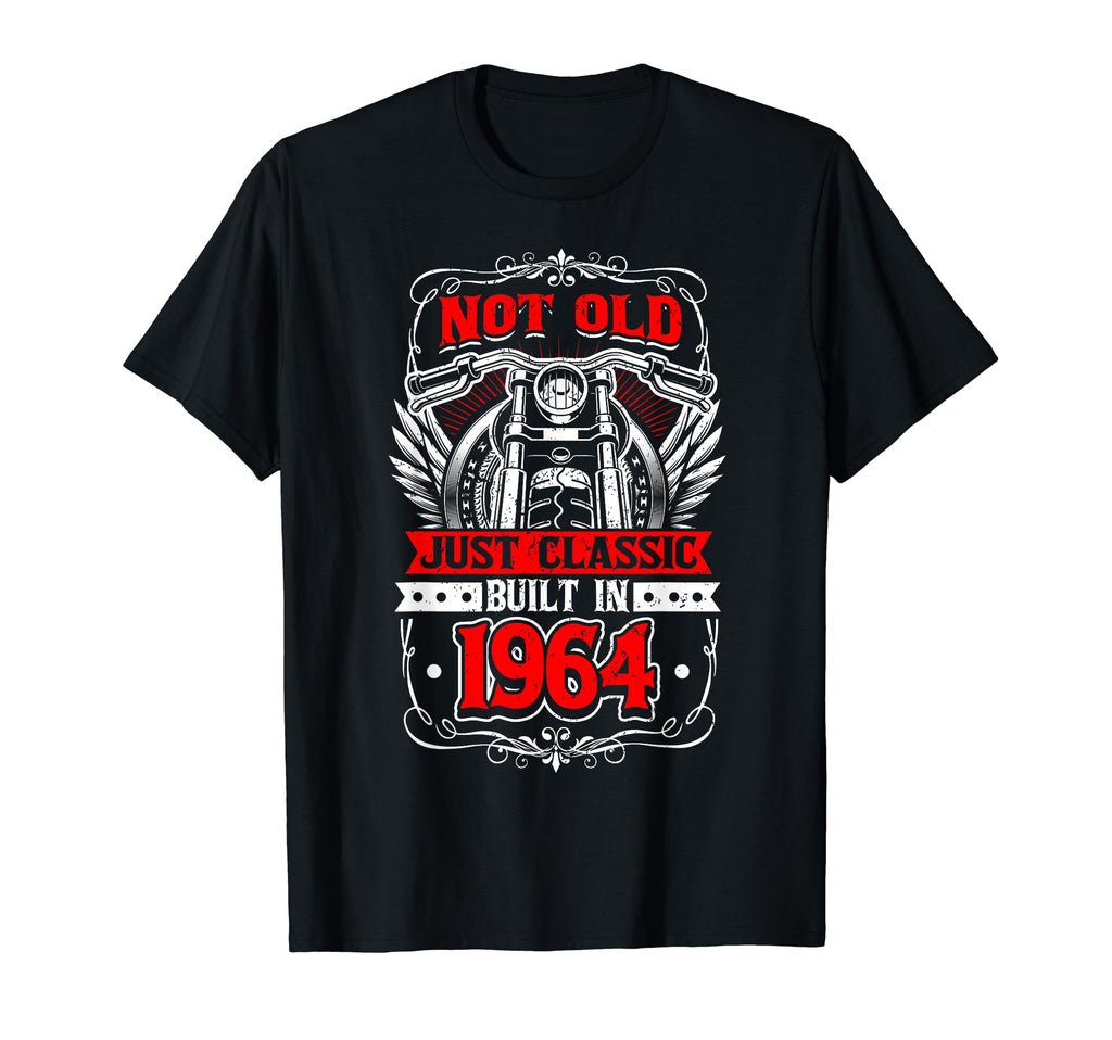 Motorcycle Biker Birthday Built 1964 1964 T-Shirt - Novelty Apparel Unisex - T-Shirt, Sweatshirt, Hoodie