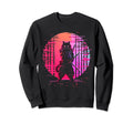 Synthwave Cat Samurai Mediation Sweatshirt - Graphic Print for Adults - T-Shirt, Sweatshirt, Hoodie