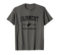 Fairmont West Virginia Wv Sports Black T-Shirt - Graphic Print for Adults - T-Shirt, Sweatshirt, Hoodie