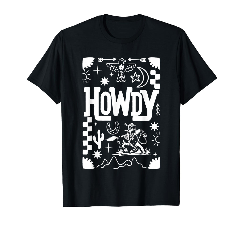 Howdy Cowboy Floral Western T-Shirt - Fun Novelty Design for Adults - T-Shirt, Sweatshirt, Hoodie