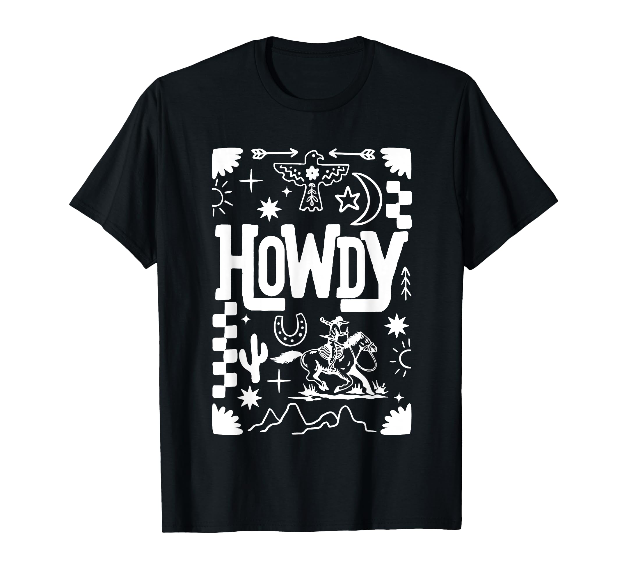 Howdy Cowboy Floral Western T-Shirt - Fun Novelty Design for Adults - T-Shirt, Sweatshirt, Hoodie