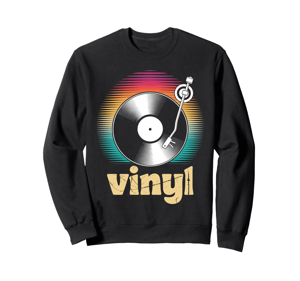 Vinyl Art Dj Music Lover Vinyl Sweatshirt - Custom Art Print for Adults - T-Shirt, Sweatshirt, Hoodie