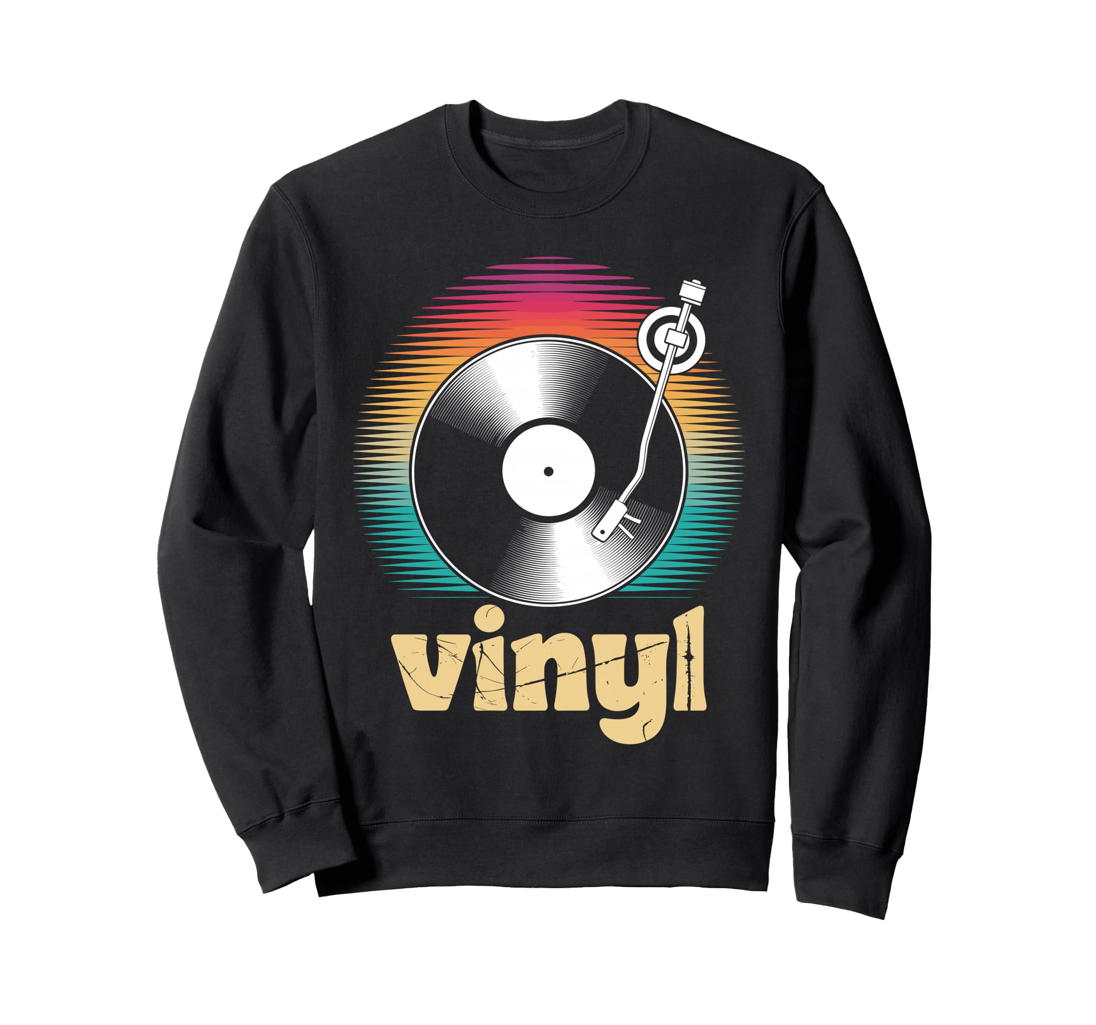 Vinyl Art Dj Music Lover Vinyl Sweatshirt - Custom Art Print for Adults - T-Shirt, Sweatshirt, Hoodie