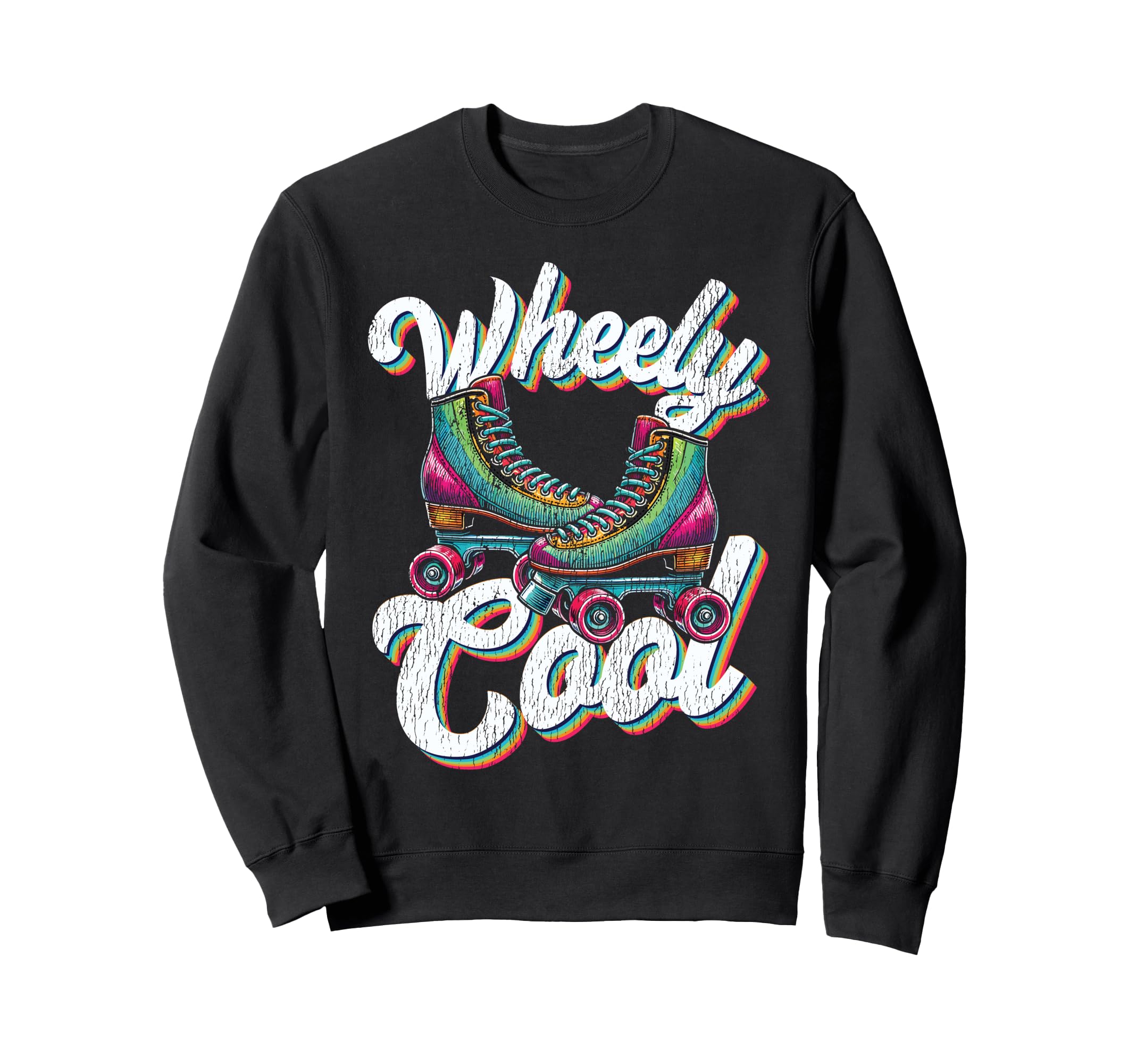 Roller Skating Skate 1970S Wheely Sweatshirt - Trendy Graphic for Adults - T-Shirt, Sweatshirt, Hoodie