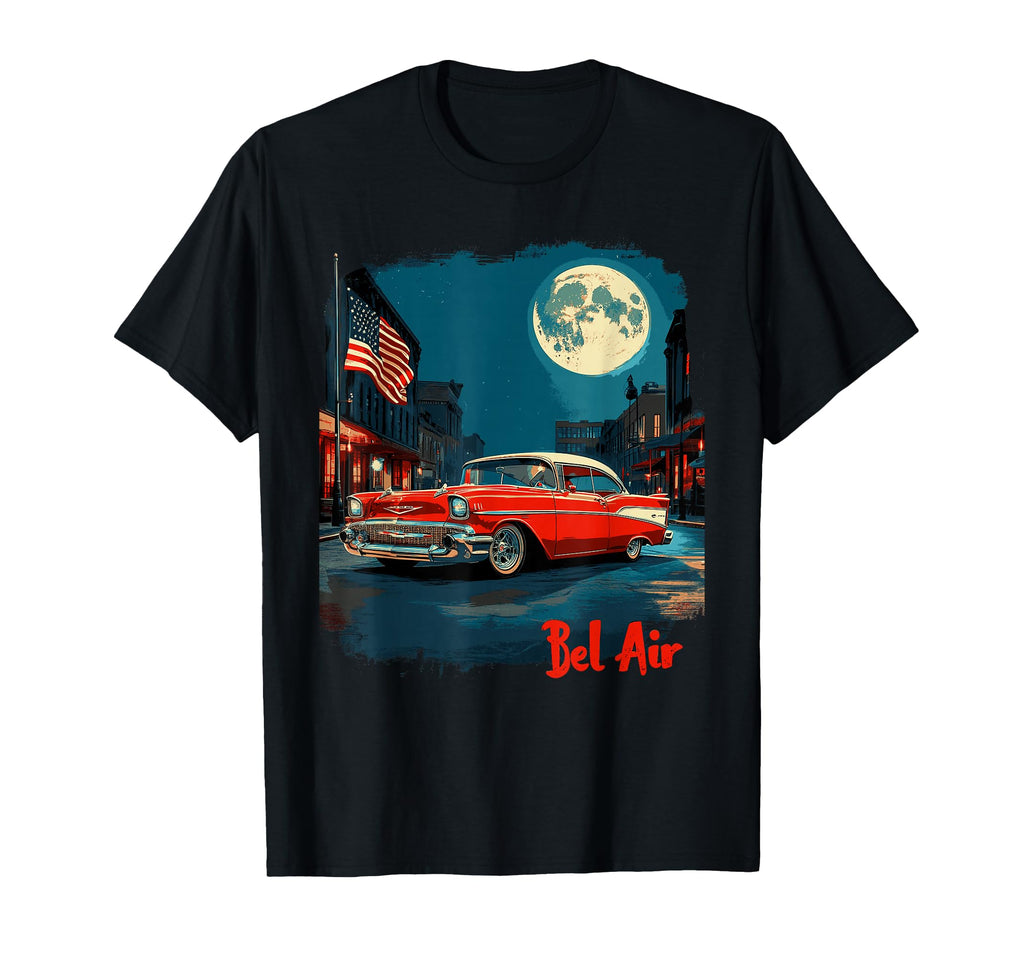 1957 Bel Air Car Old School Hot Rod T-Shirt - Aesthetic Graphic for Adults - T-Shirt, Sweatshirt, Hoodie