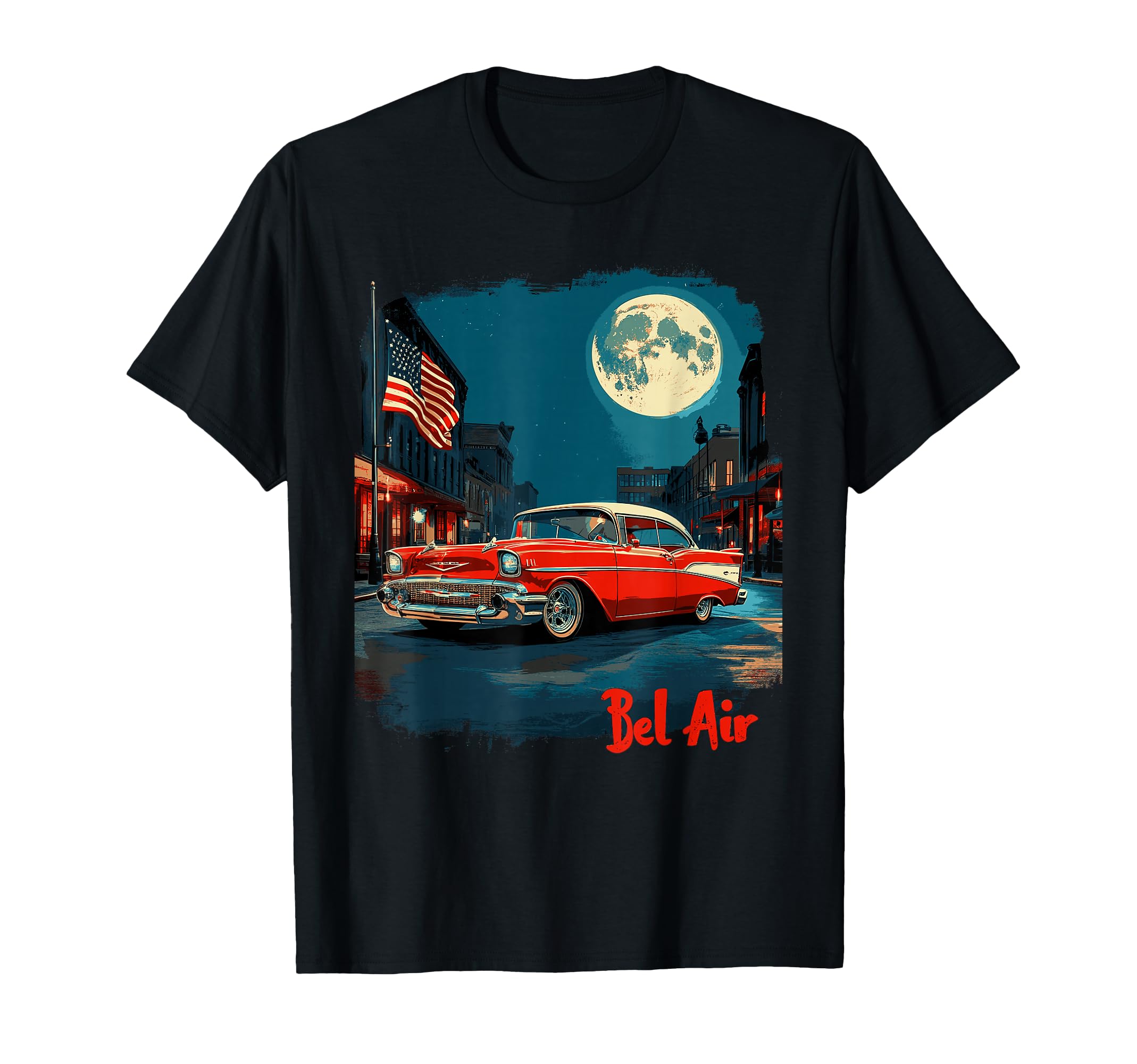 1957 Bel Air Car Old School Hot Rod T-Shirt - Aesthetic Graphic for Adults - T-Shirt, Sweatshirt, Hoodie