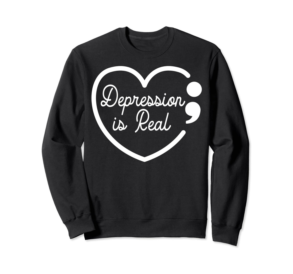 Depression Is Real Depression Mental Sweatshirt - Custom Art Print Unisex - T-Shirt, Sweatshirt, Hoodie