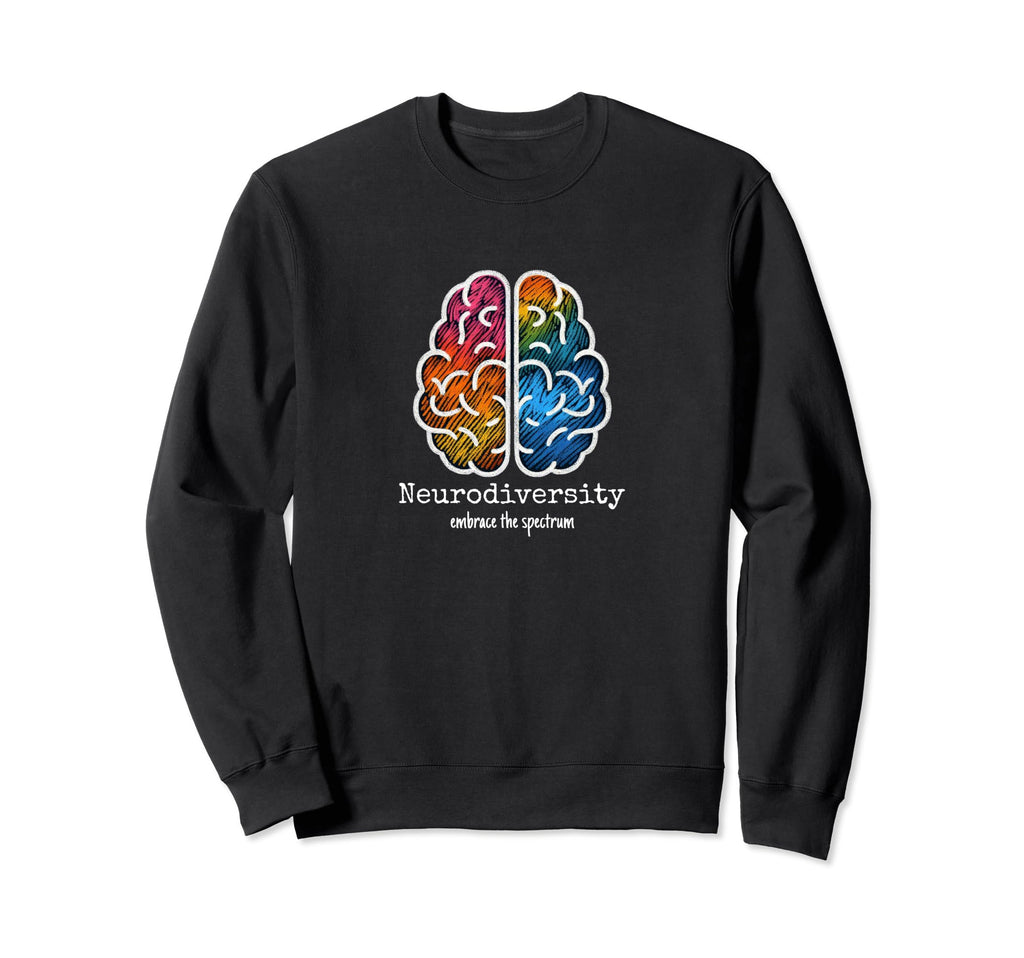 Colorful Rainbow Brain Sweatshirt - Novelty Apparel for Adults - T-Shirt, Sweatshirt, Hoodie