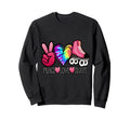 Peace Love Skate Roller Skating Sweatshirt - Novelty Apparel Men Women - T-Shirt, Sweatshirt, Hoodie