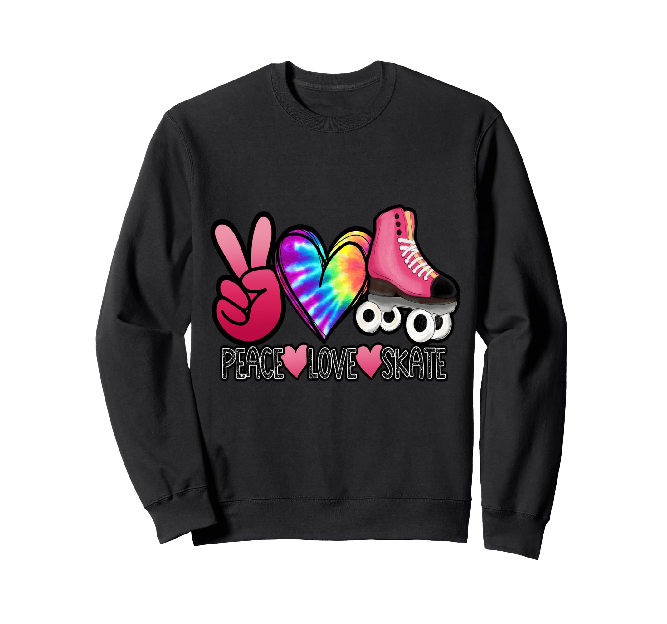 Peace Love Skate Roller Skating Sweatshirt - Novelty Apparel Men Women - T-Shirt, Sweatshirt, Hoodie
