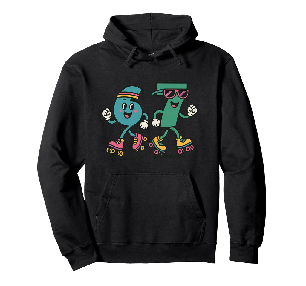 80S Inspired Roller Skating 6 7 Fun Hoodie - Novelty Apparel for Adults - T-Shirt, Sweatshirt, Hoodie