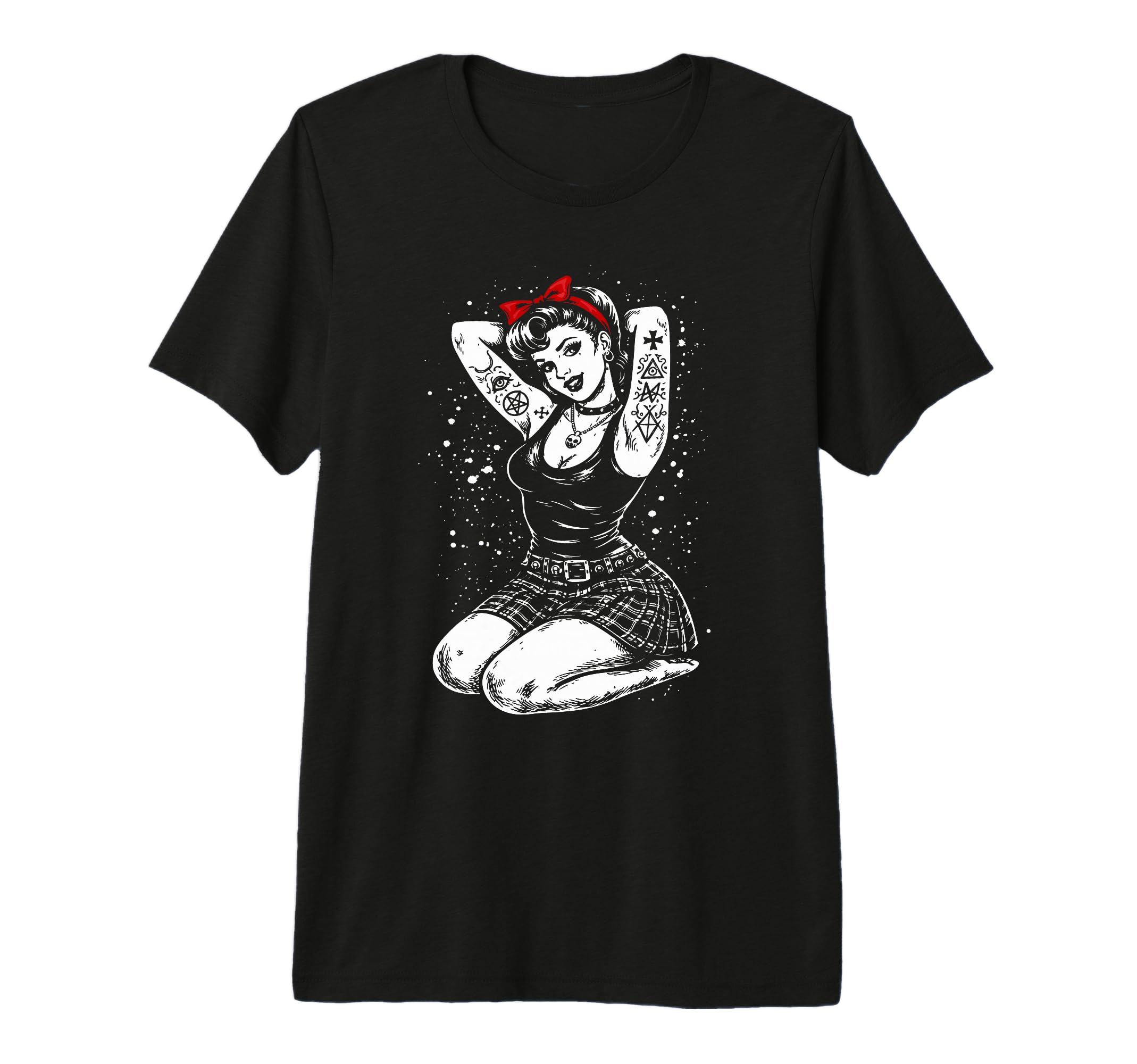 Pinup Pop Art Tattoo Model T-Shirt - Casual Everyday Wear Men Women - T-Shirt, Sweatshirt, Hoodie