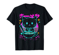 Kawaii Anime Cat Eating Ramen 80S T-Shirt - Custom Art Print for Adults - T-Shirt, Sweatshirt, Hoodie