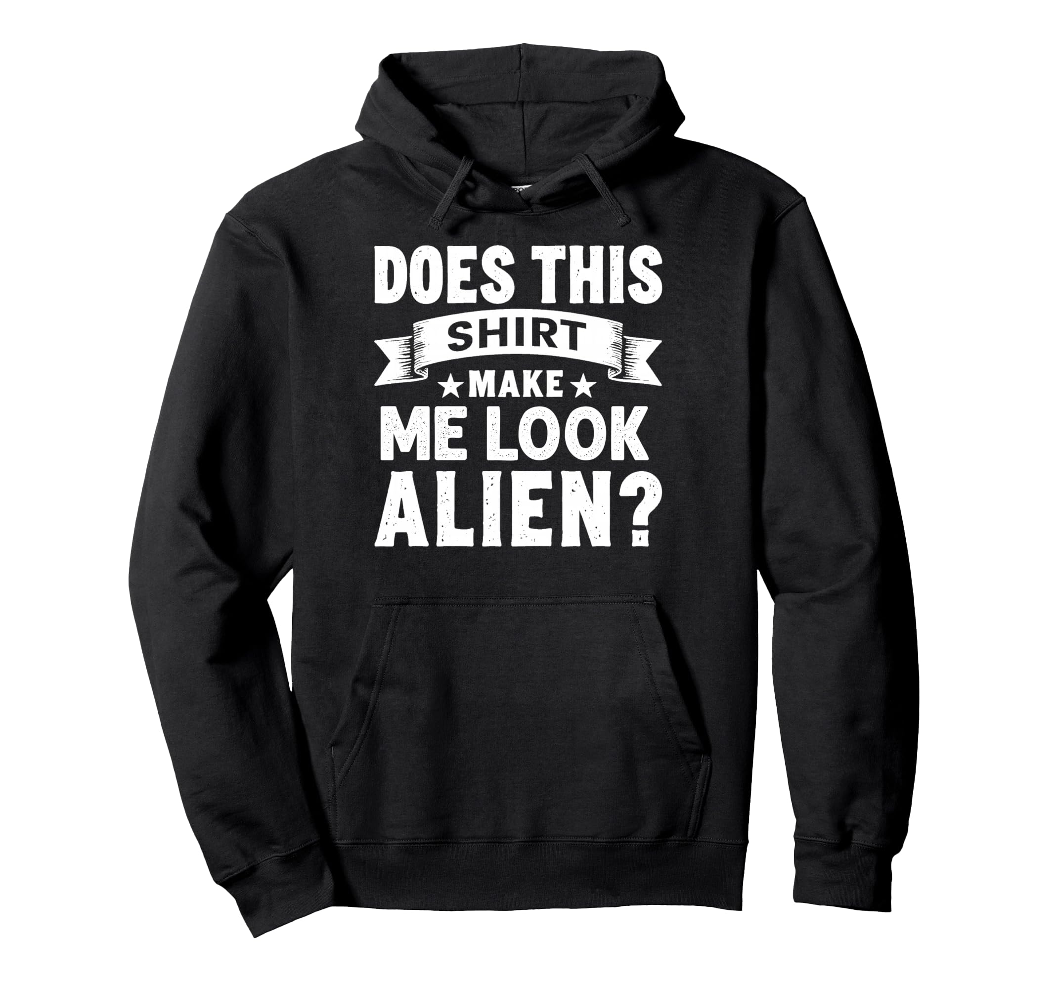 Funny Alien Question Typography Ribbon Hoodie - Custom Art Print for Adults - T-Shirt, Sweatshirt, Hoodie