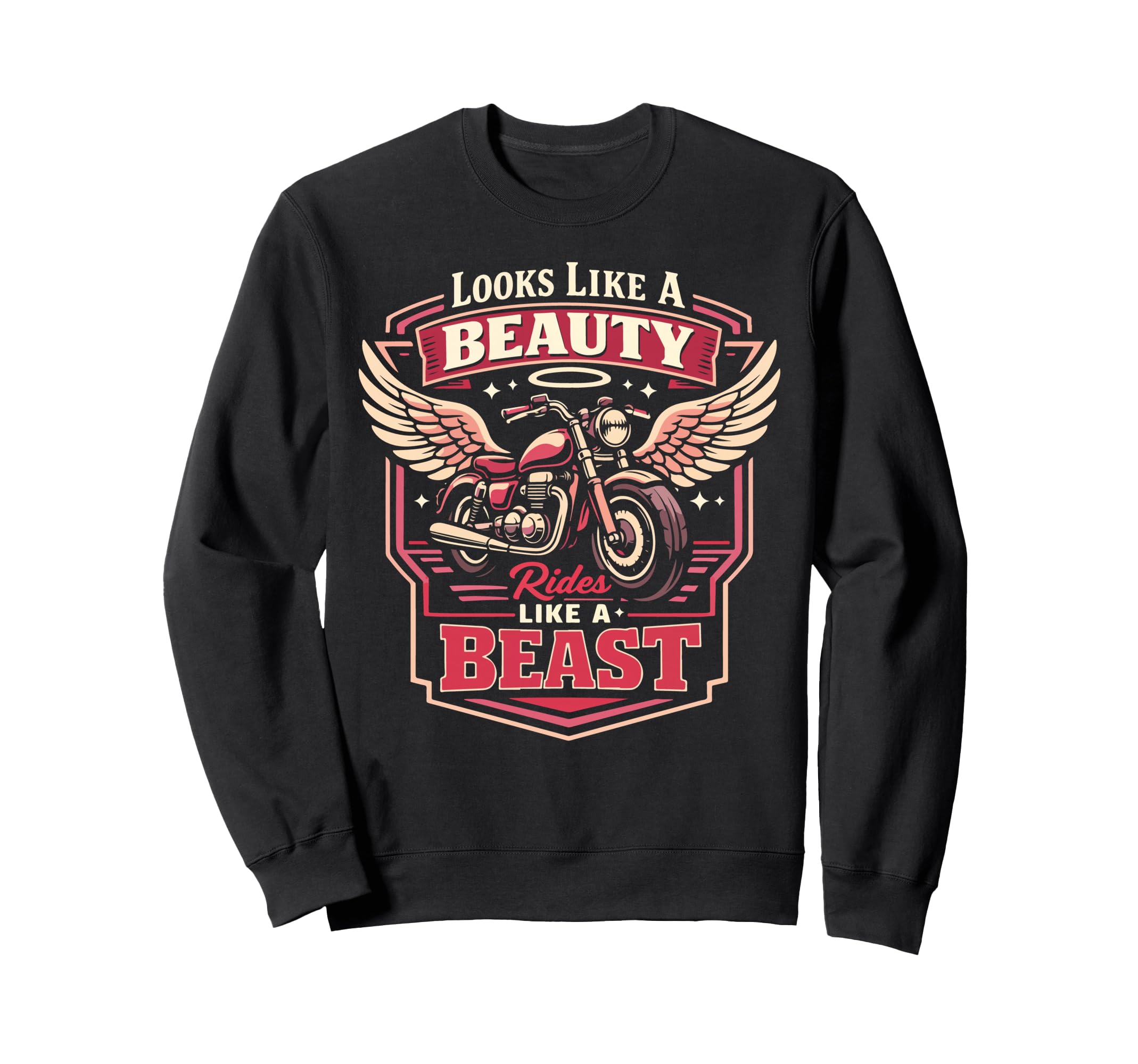 Motorcycle Biker Female Looks Sweatshirt - Trendy Graphic for Adults - T-Shirt, Sweatshirt, Hoodie