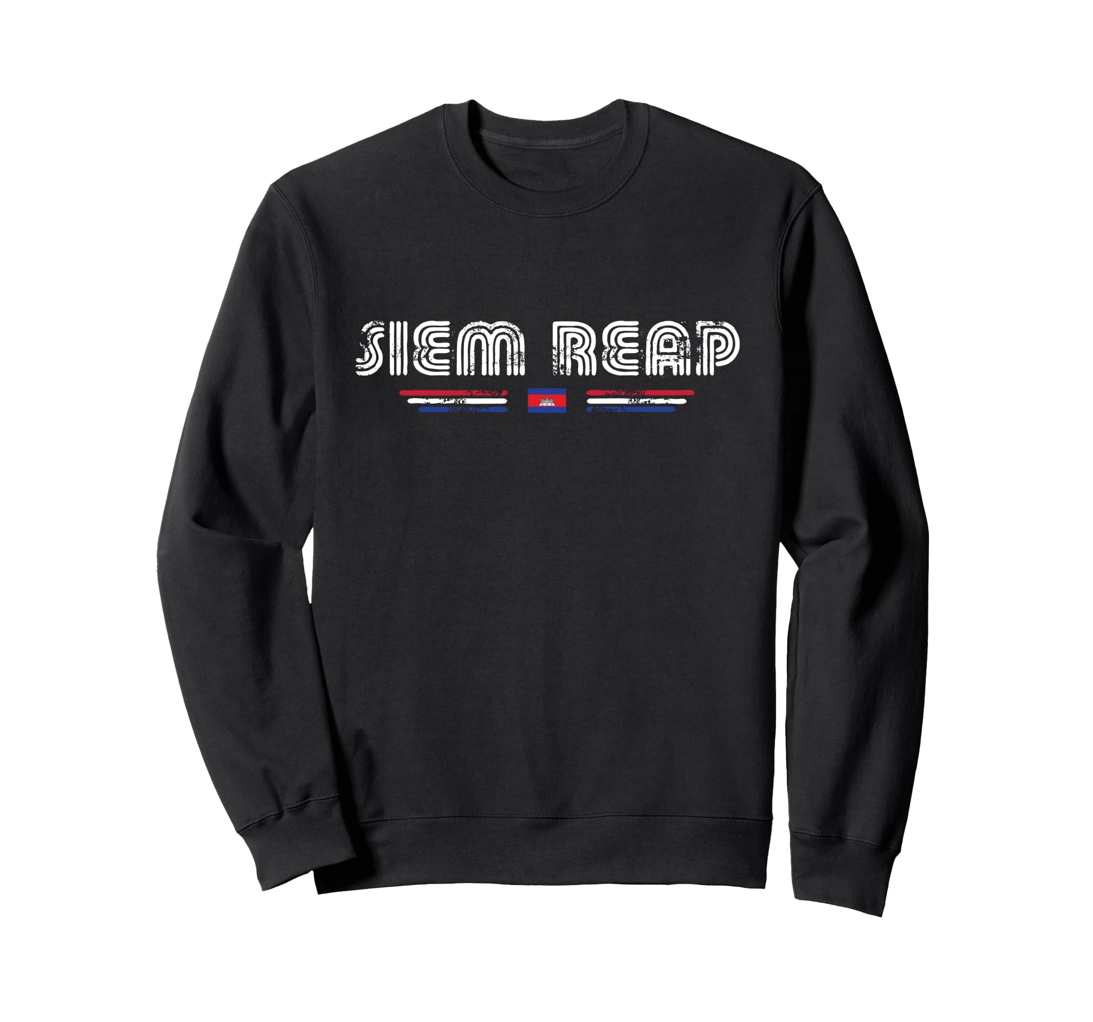 Siem Reap Cambodia 70S 80S Type Flag Sweatshirt - Unique Graphic Men Women - T-Shirt, Sweatshirt, Hoodie