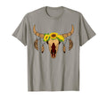 Western Skull Sunflower Boho Bull T-Shirt - Unique Graphic for Adults - T-Shirt, Sweatshirt, Hoodie