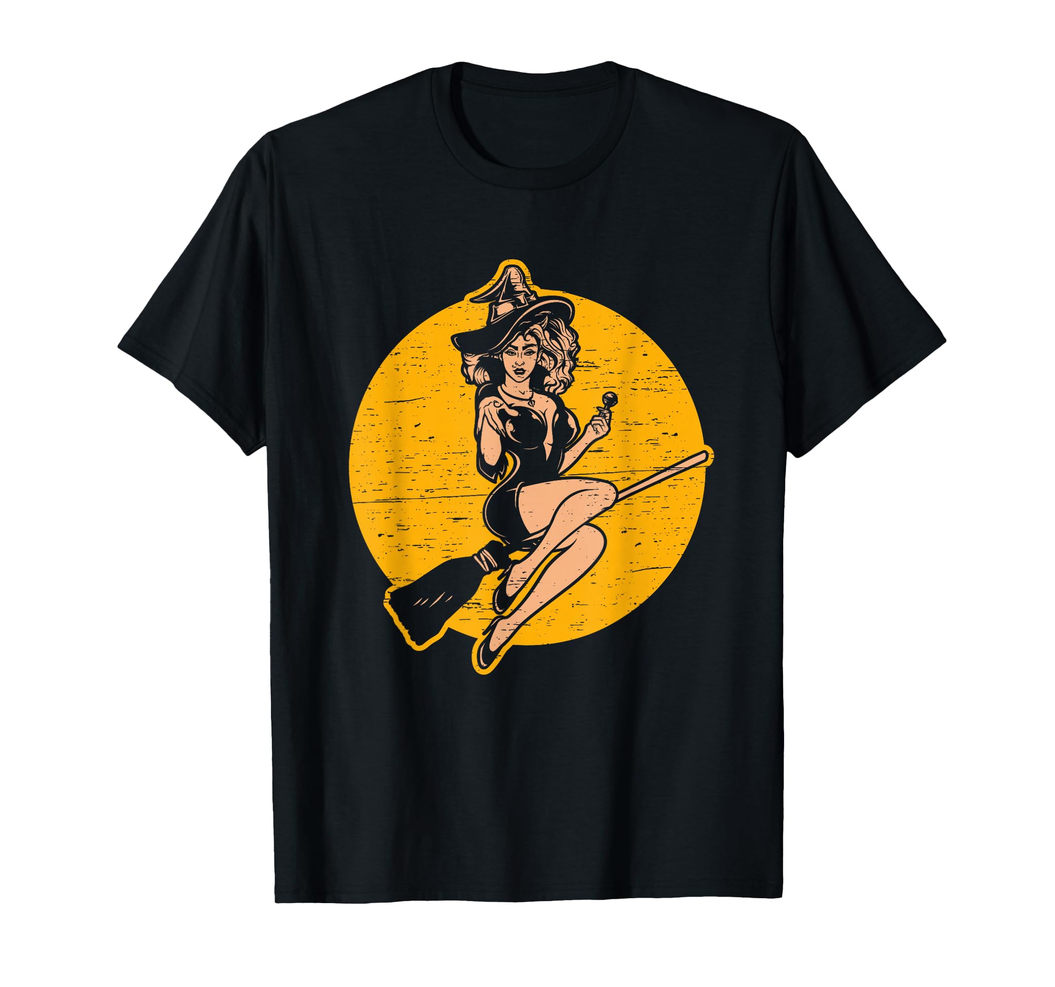 Pin Up Witch Halloween Pinup T-Shirt - Casual Everyday Wear for Adults - T-Shirt, Sweatshirt, Hoodie