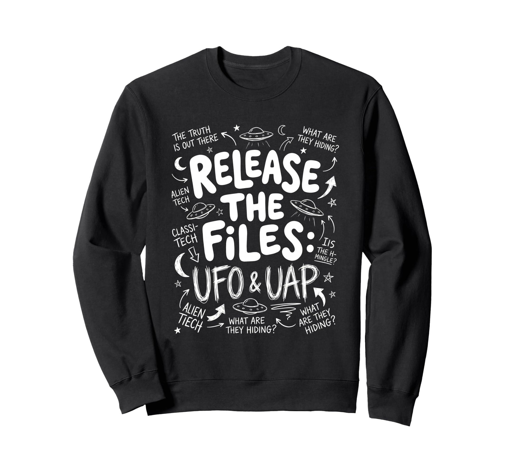 Release Files Ufos Uap Sweatshirt - Unique Graphic Men Women - T-Shirt, Sweatshirt, Hoodie